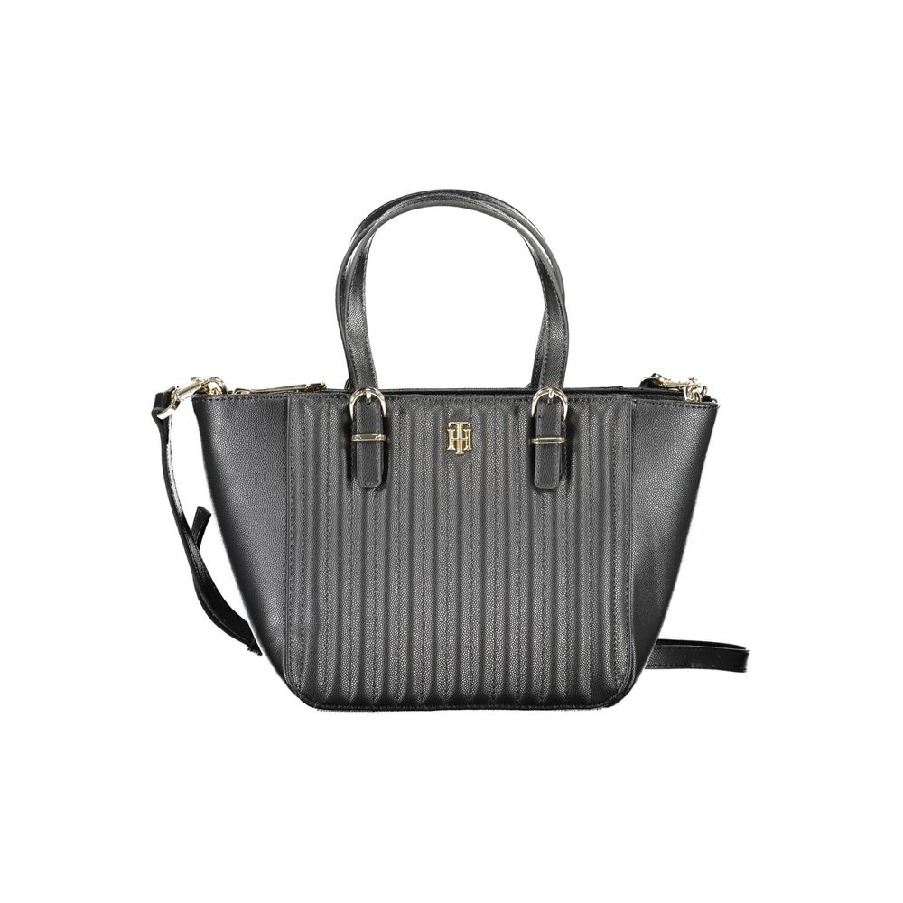 Geantă de mână Tommy Hilfiger neagră din polietilenă