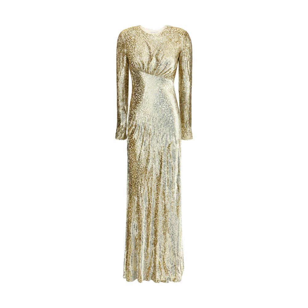 Self-Portrait Langes Kleid aus Goldfaden