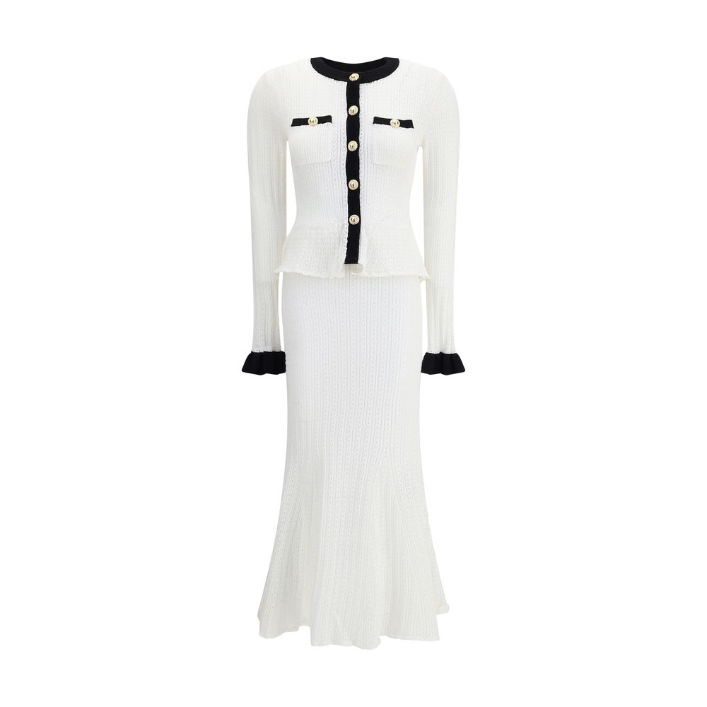 Self-Portrait – Langes Pointelle-Strickkleid