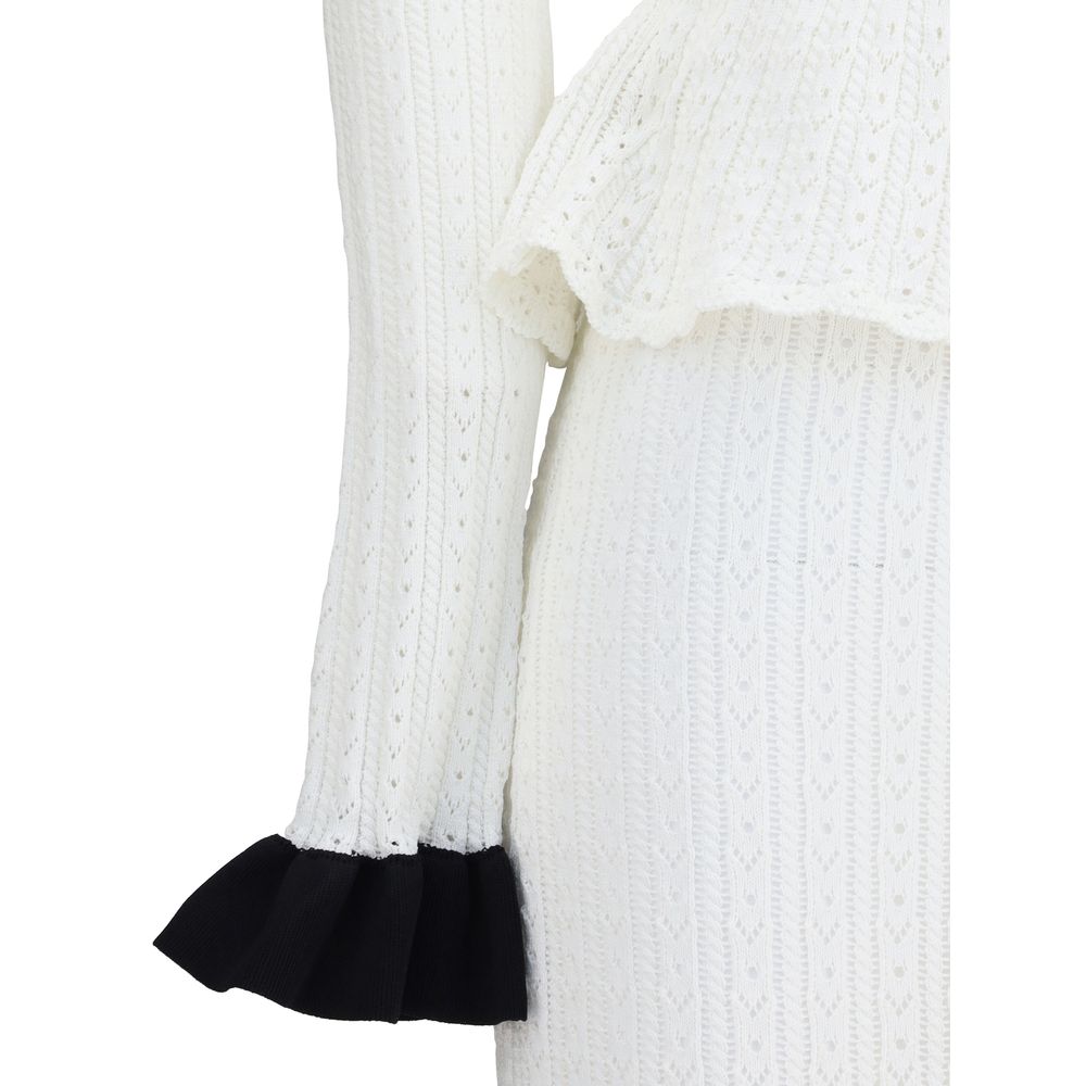 Self-Portrait – Langes Pointelle-Strickkleid