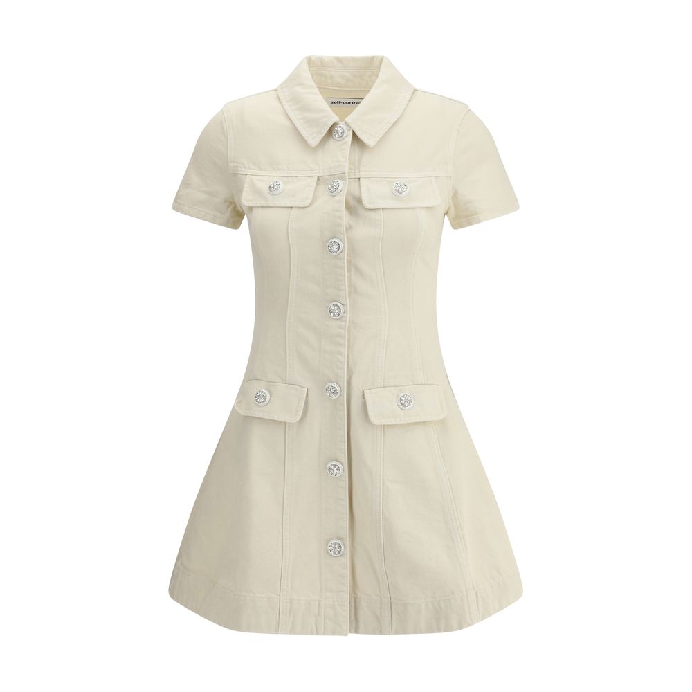 Kurzes Denim-Kleid von Self-Portrait