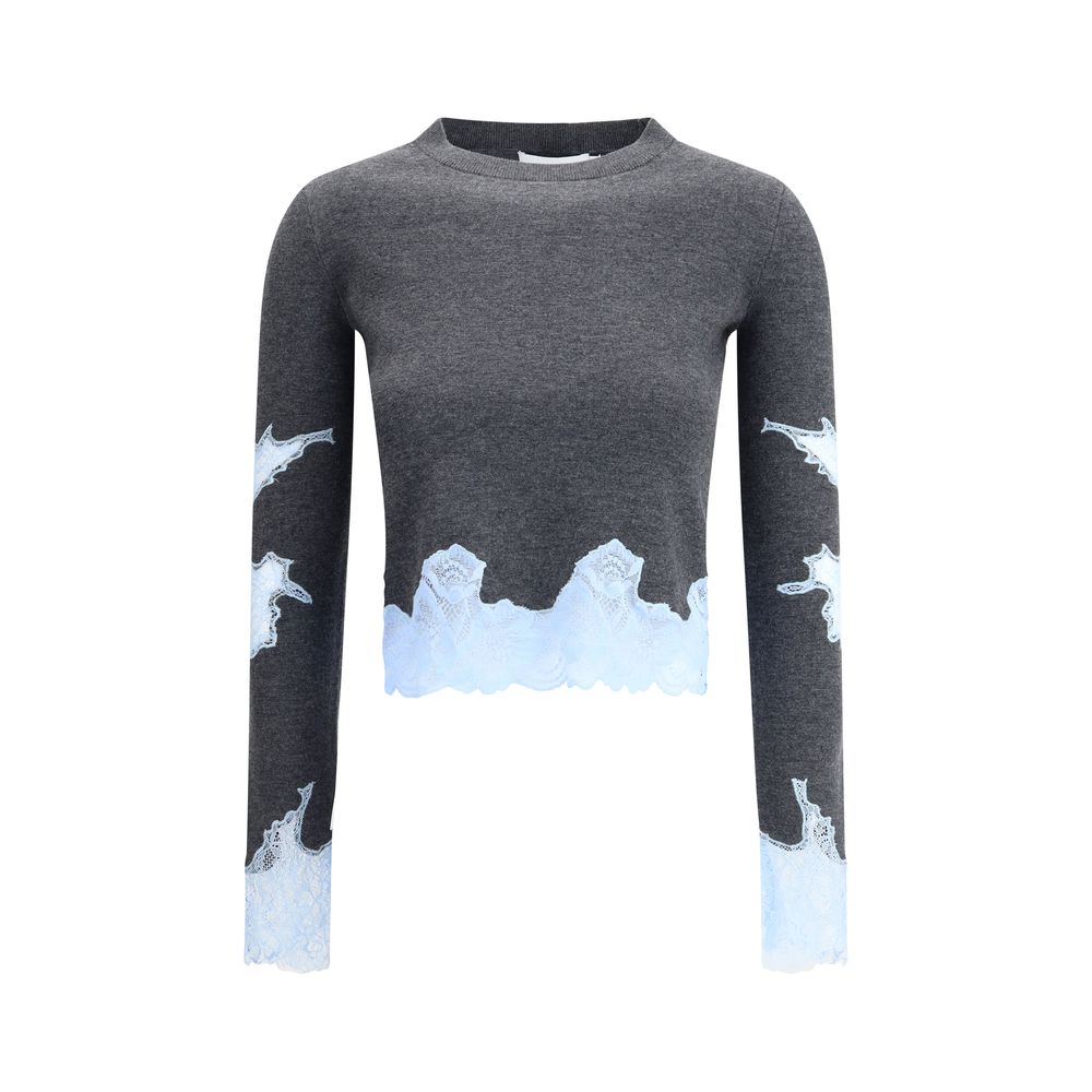 Self-Portrait Pullover mit Spitzeneinsätzen
