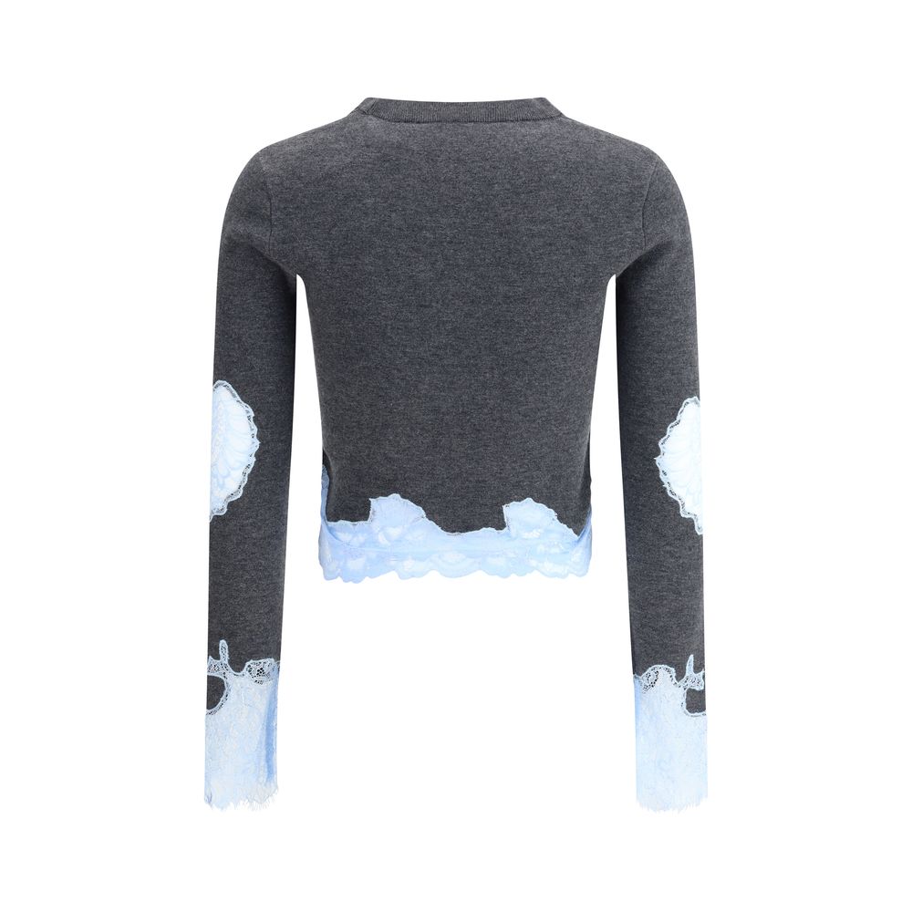 Self-Portrait Pullover mit Spitzeneinsätzen