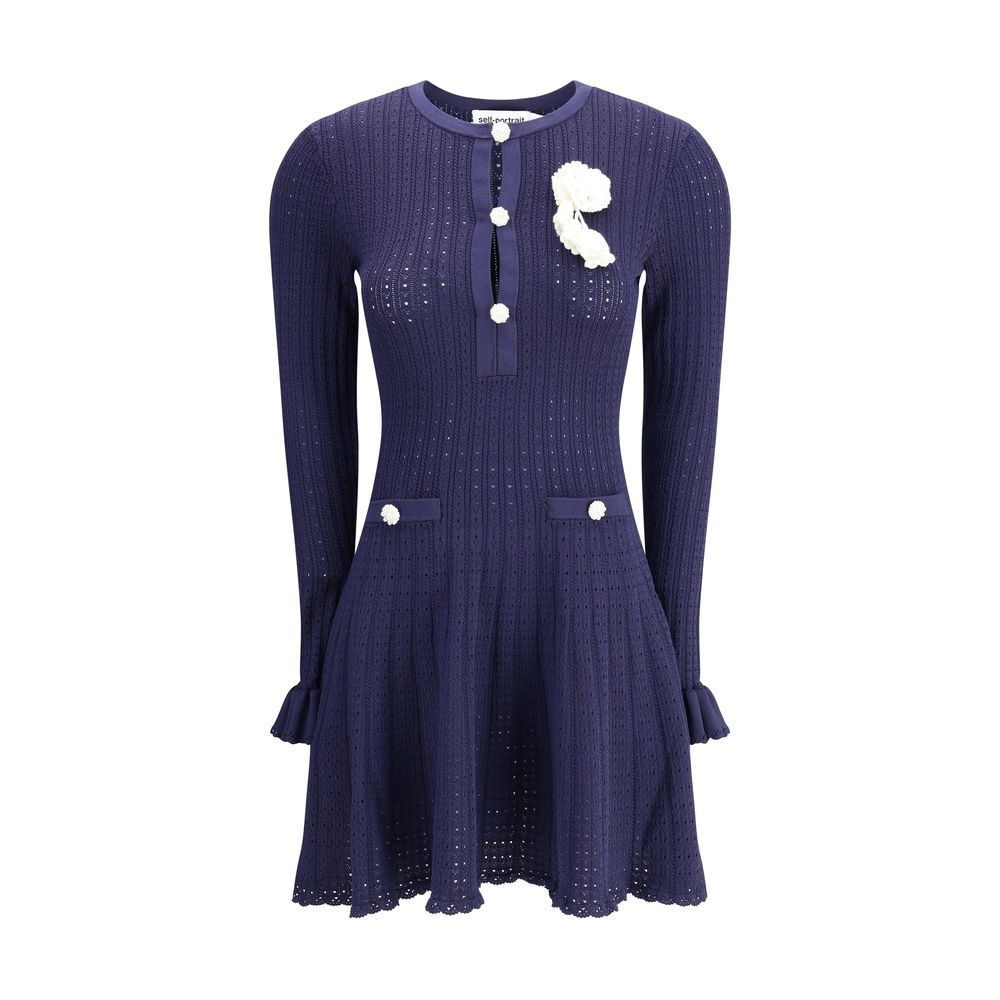 Self-Portrait – Kurzes Pointelle-Strickkleid