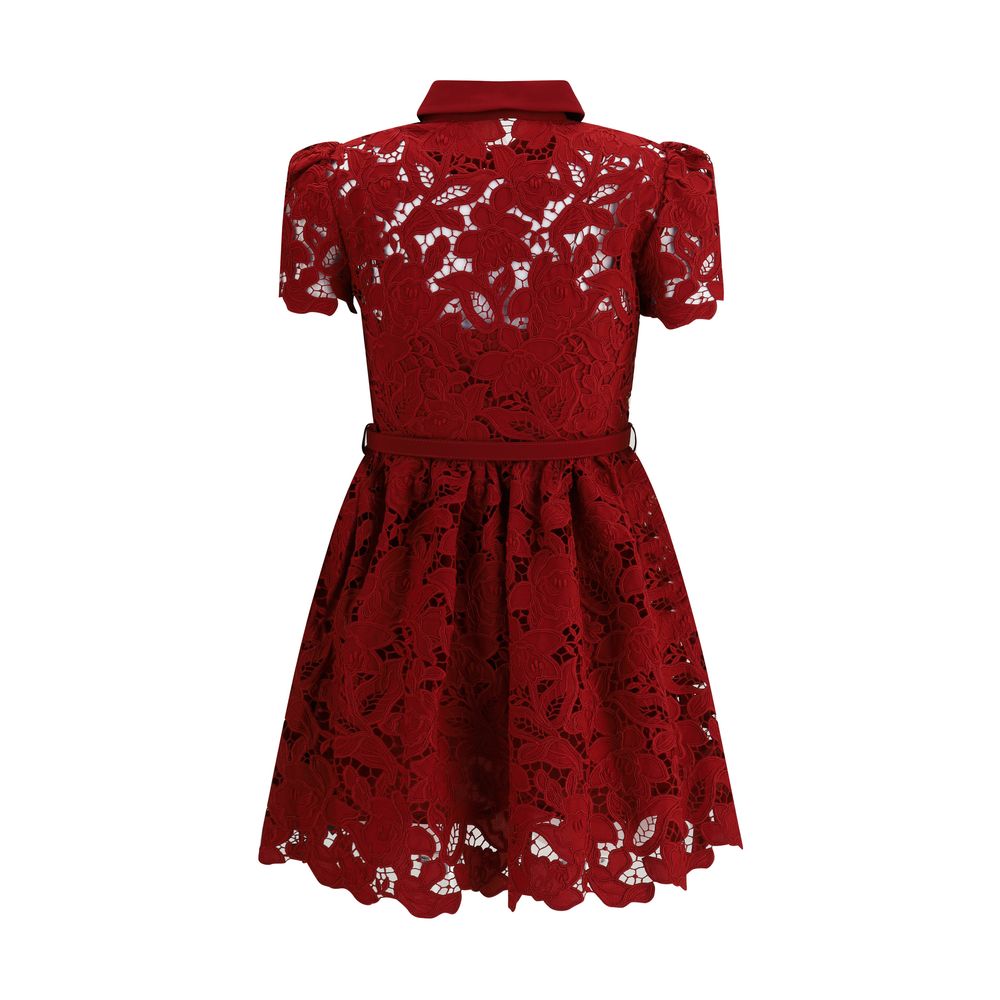 Kurzes Kleid mit Selbstporträt-Stickerei