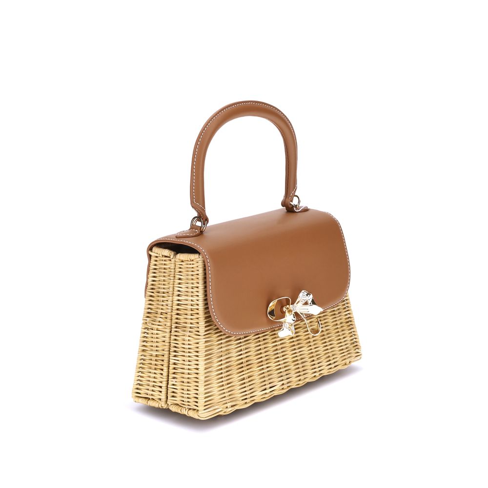 Self-Portrait Rattan Bow Handbag