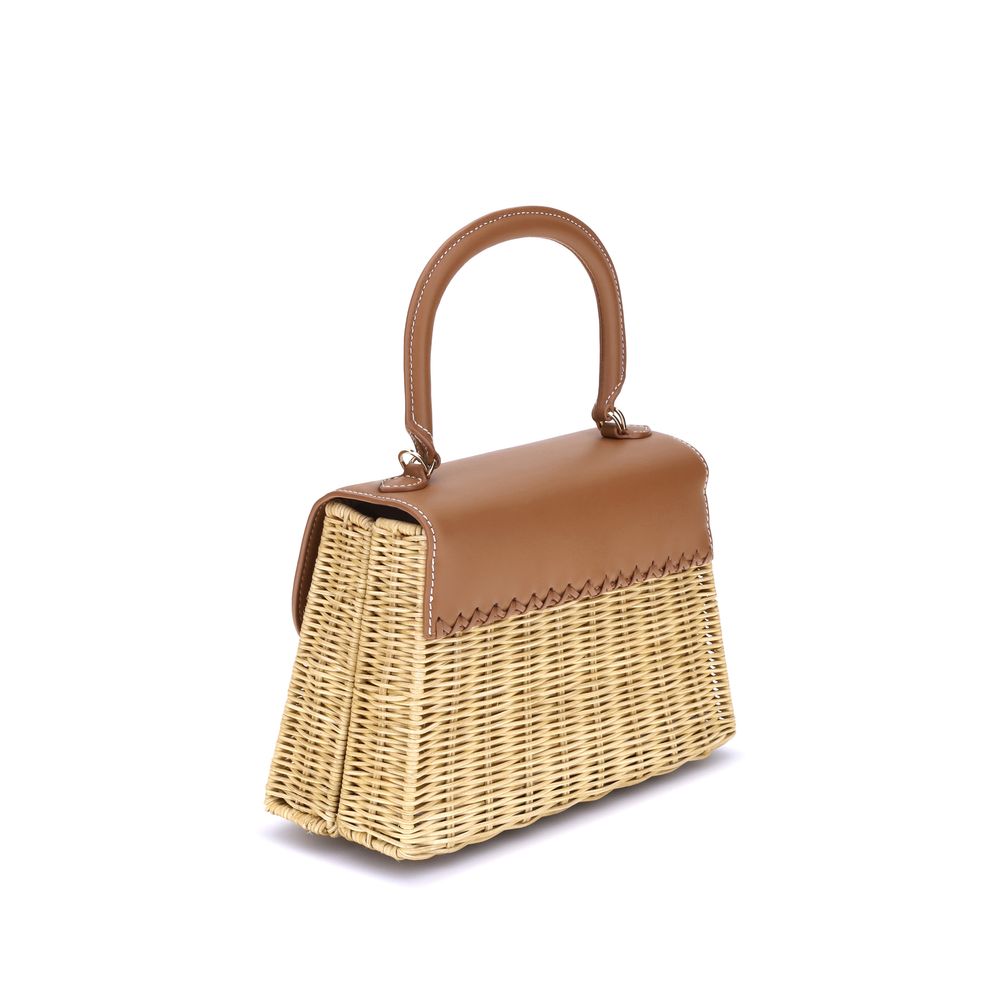 Self-Portrait Rattan Bow Handbag