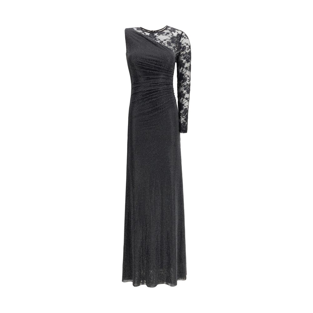 Self-Portrait – Langes Kleid aus Spitze und Strass