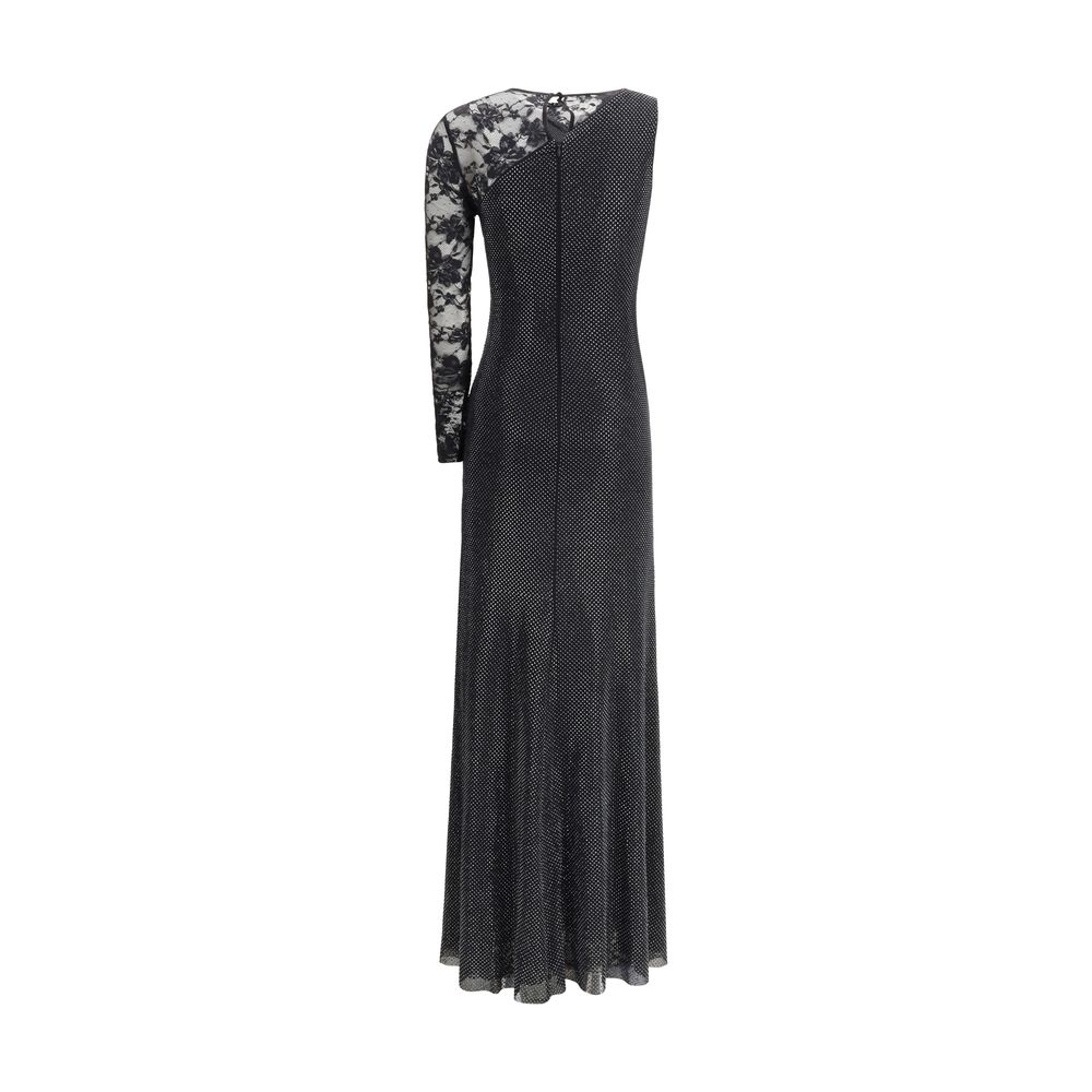 Self-Portrait – Langes Kleid aus Spitze und Strass
