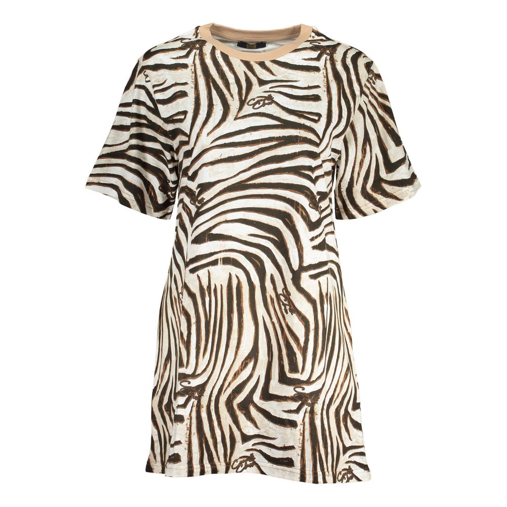 Cavalli Class Beiges Baumwollkleid