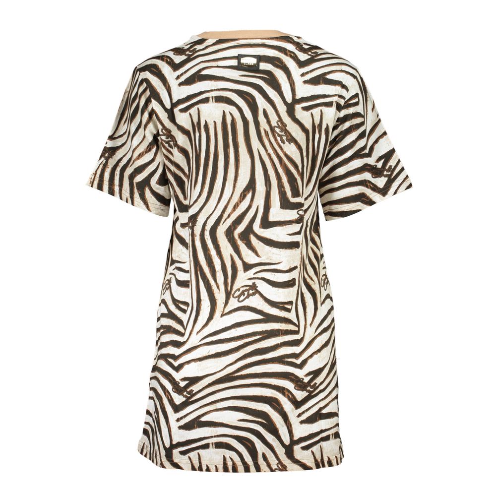 Cavalli Class Beiges Baumwollkleid