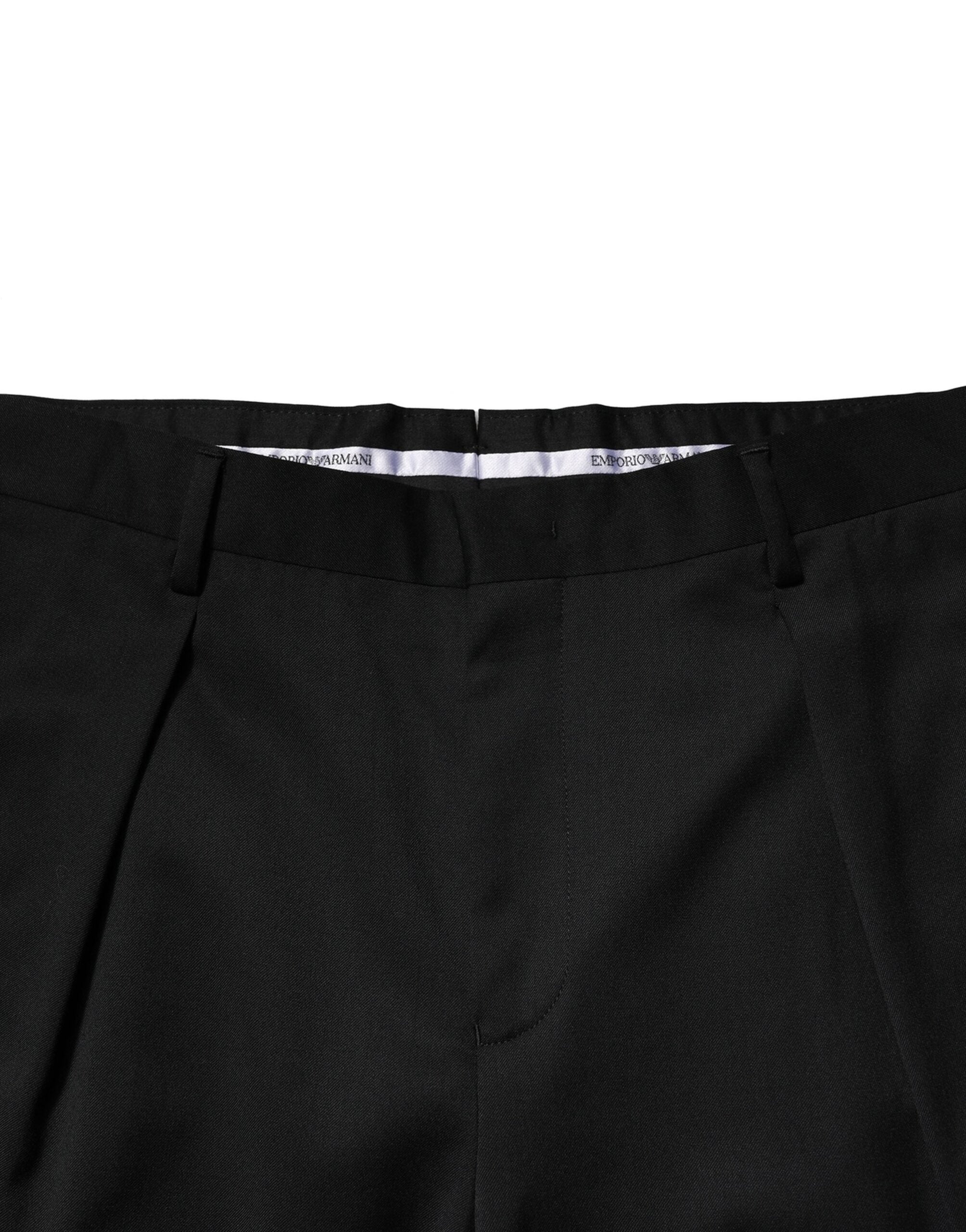 Emporio Armani Black Wool Straight Men Formal Pants