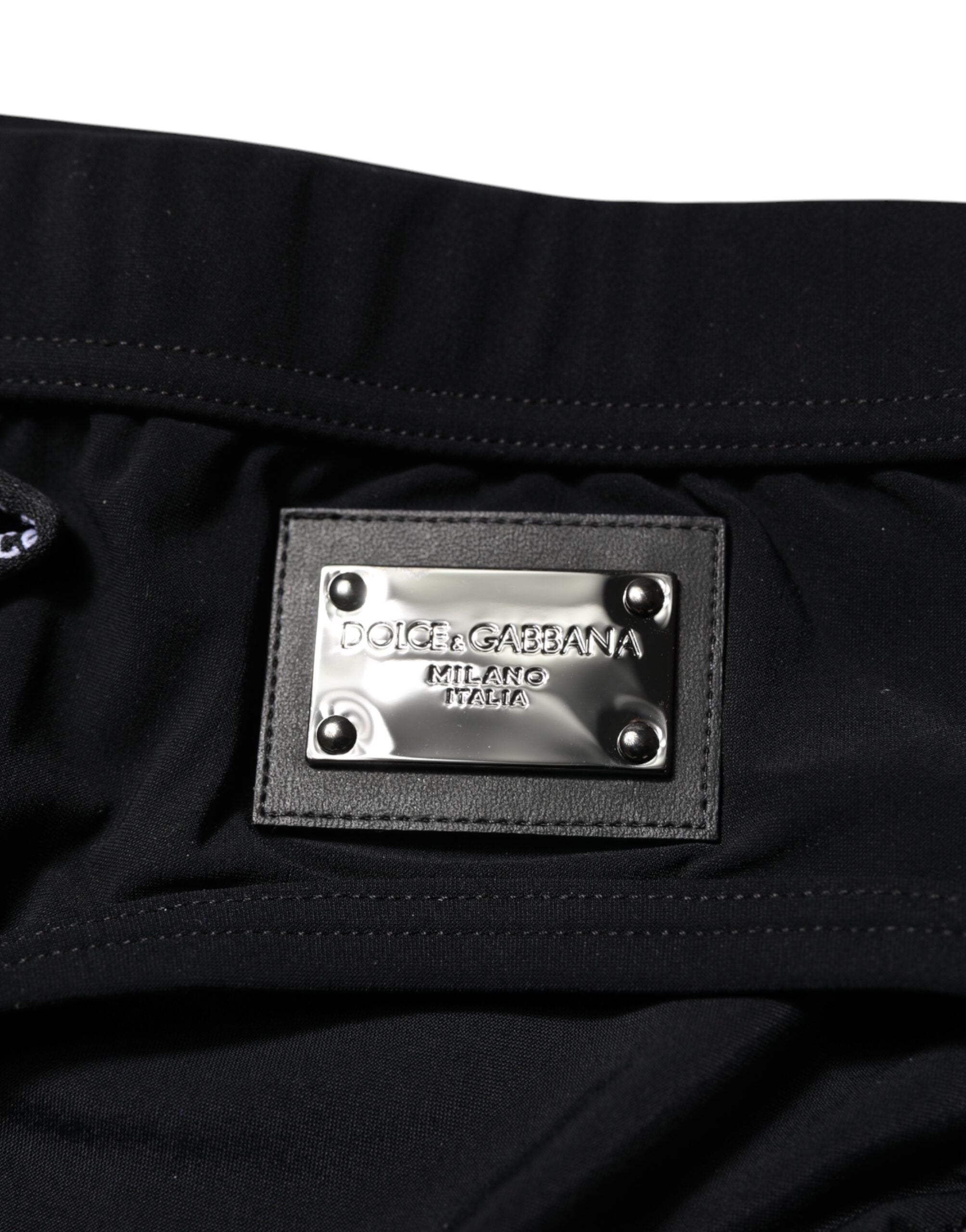 Dolce & Gabbana Black Logo Plaque Men Beachwear Brief Swimwear