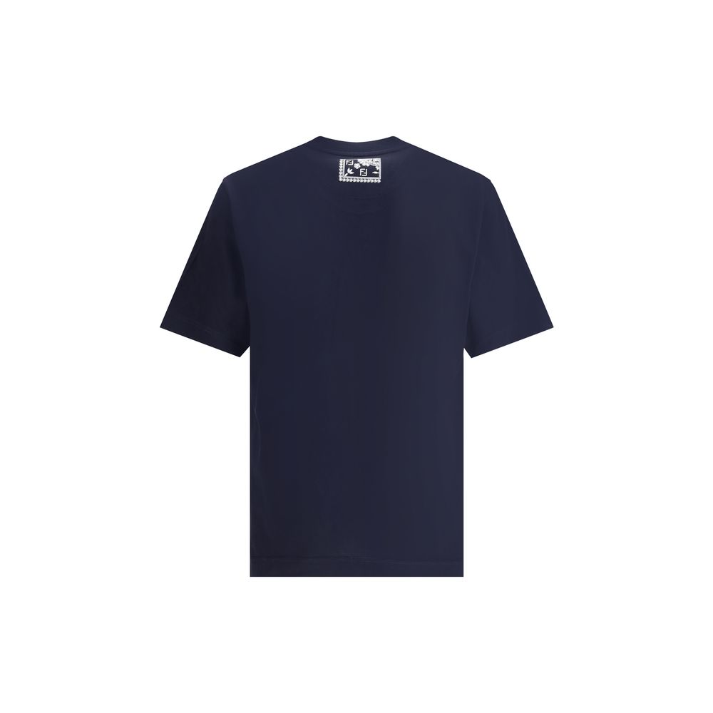 Tricou Fendi cu buzunar cu imprimeu bandană