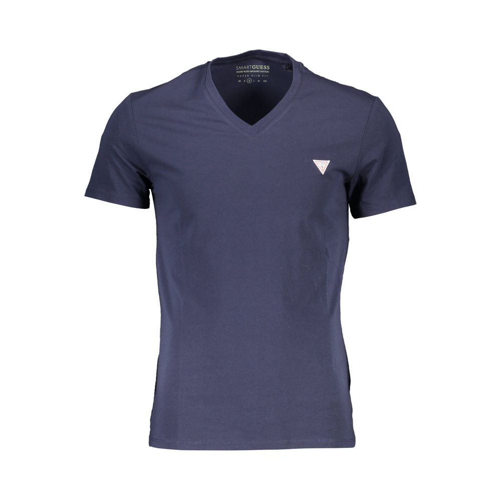 Tricou Guess Jeans albastru din bumbac
