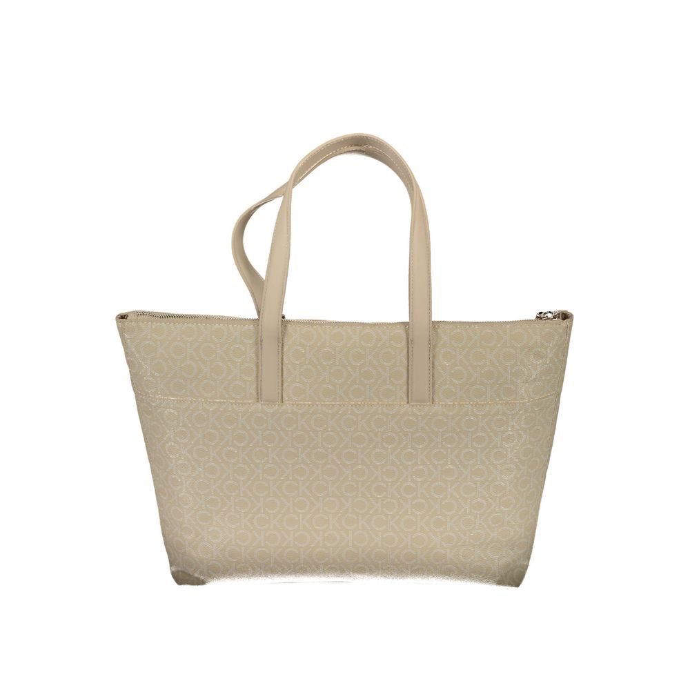 Calvin Klein – Beige Handtasche aus Polyethylen