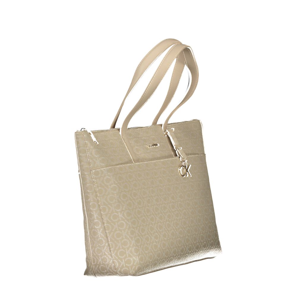 Calvin Klein – Beige Handtasche aus Polyethylen