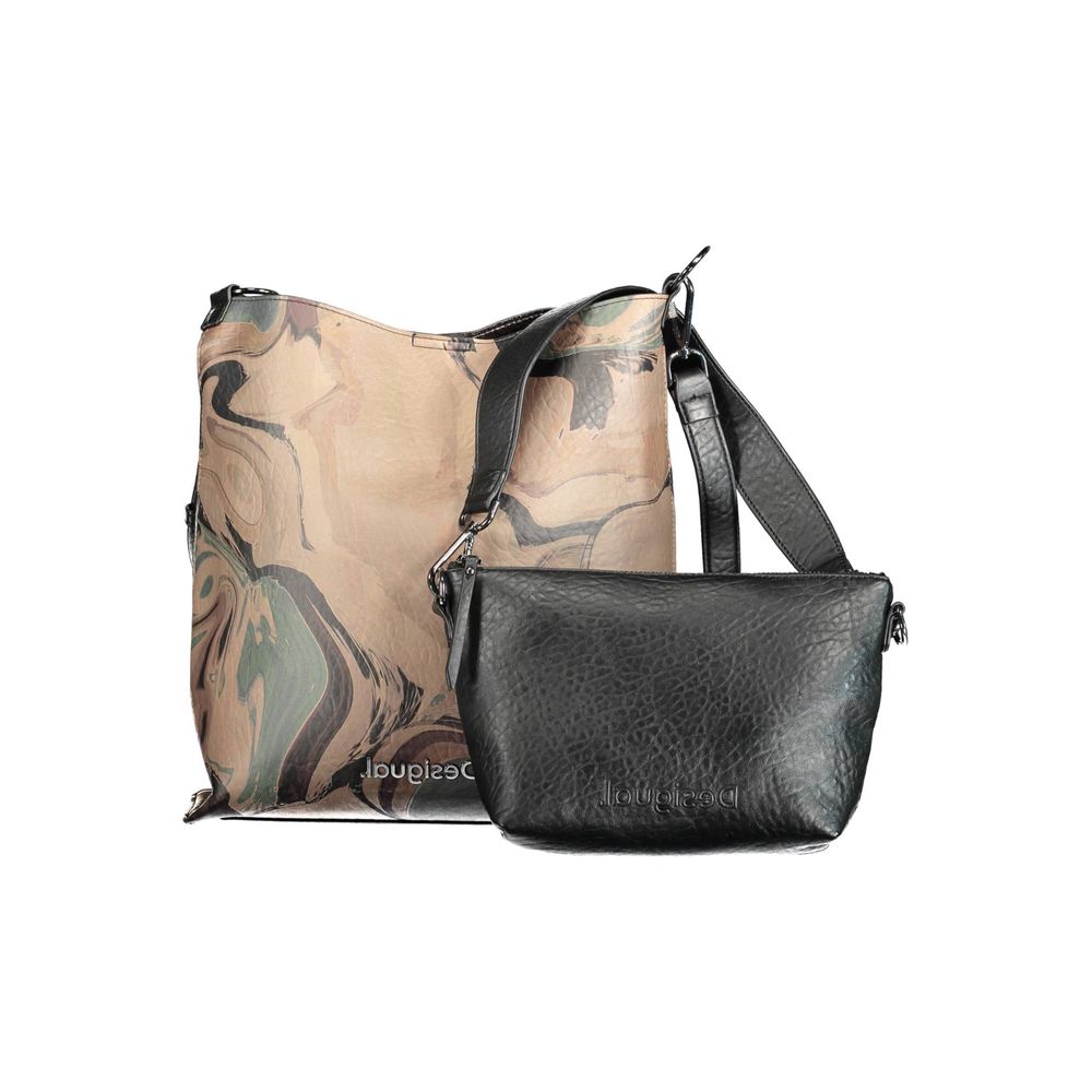 Desigual Braune Polyethylen-Handtasche