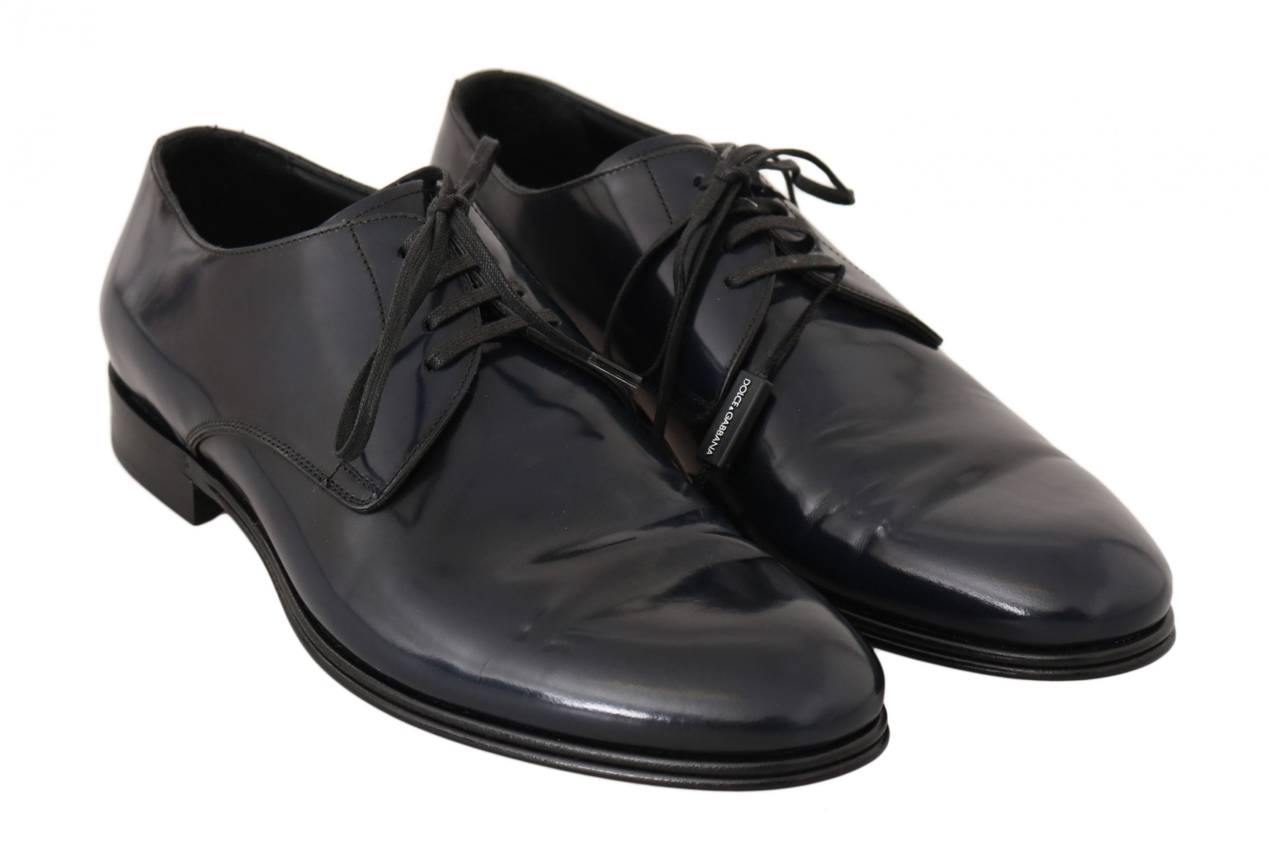 Pantofi eleganti Dolce &amp; Gabbana Derby din piele albastru închis