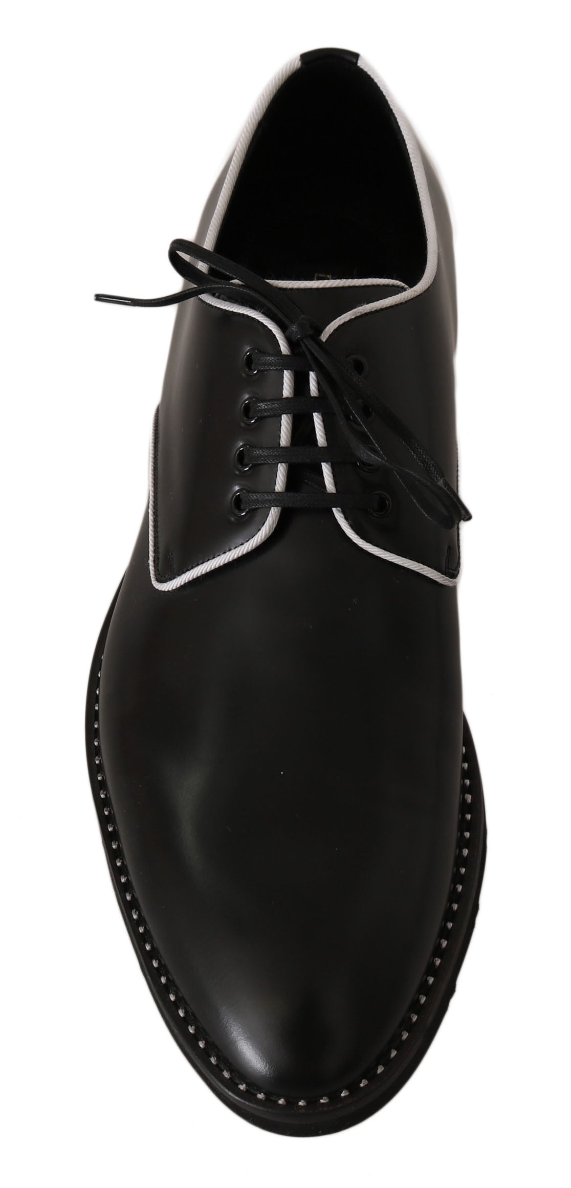 Dolce &amp; Gabbana Elegante Derby-Schuhe aus schwarzem Leder