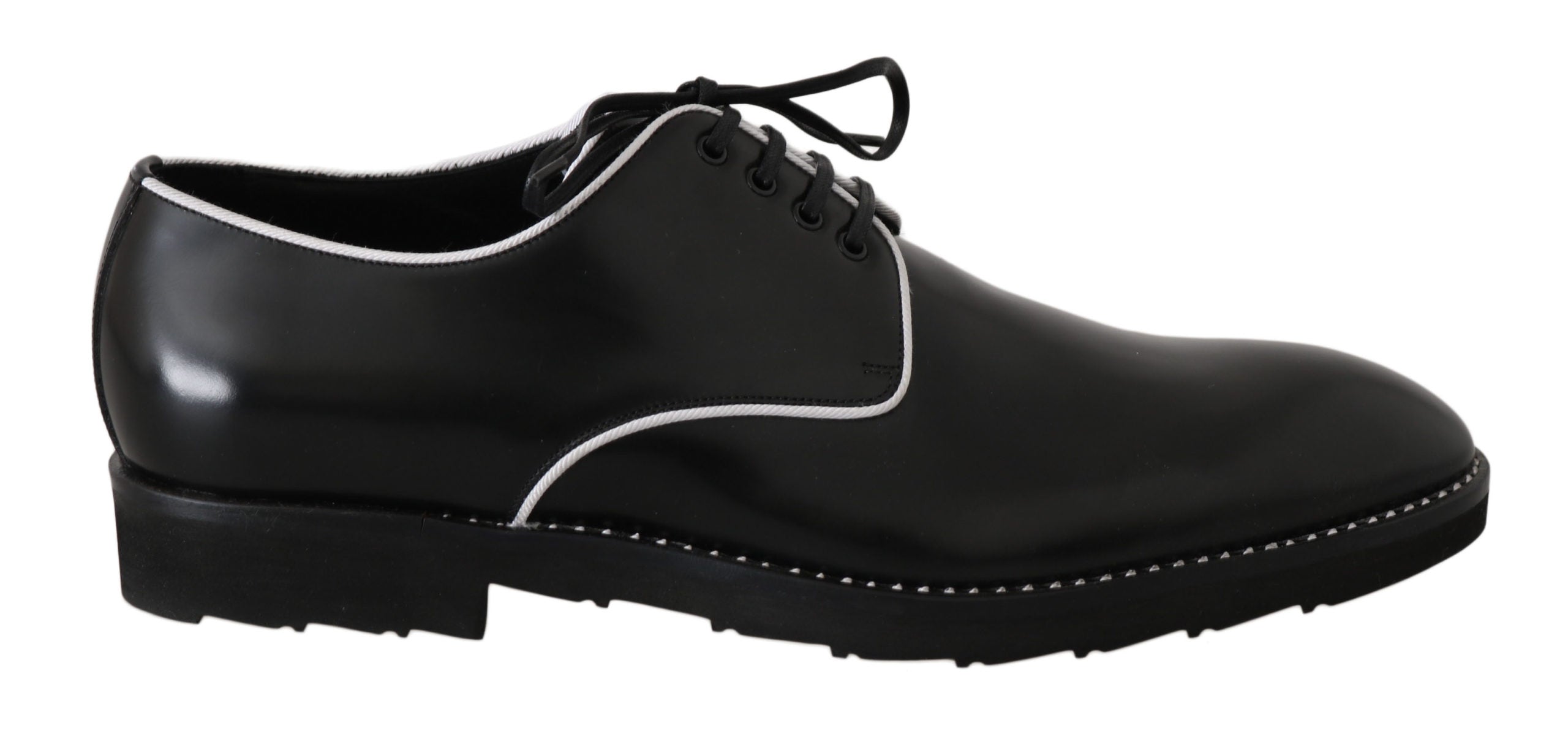 Dolce &amp; Gabbana Elegante Derby-Schuhe aus schwarzem Leder
