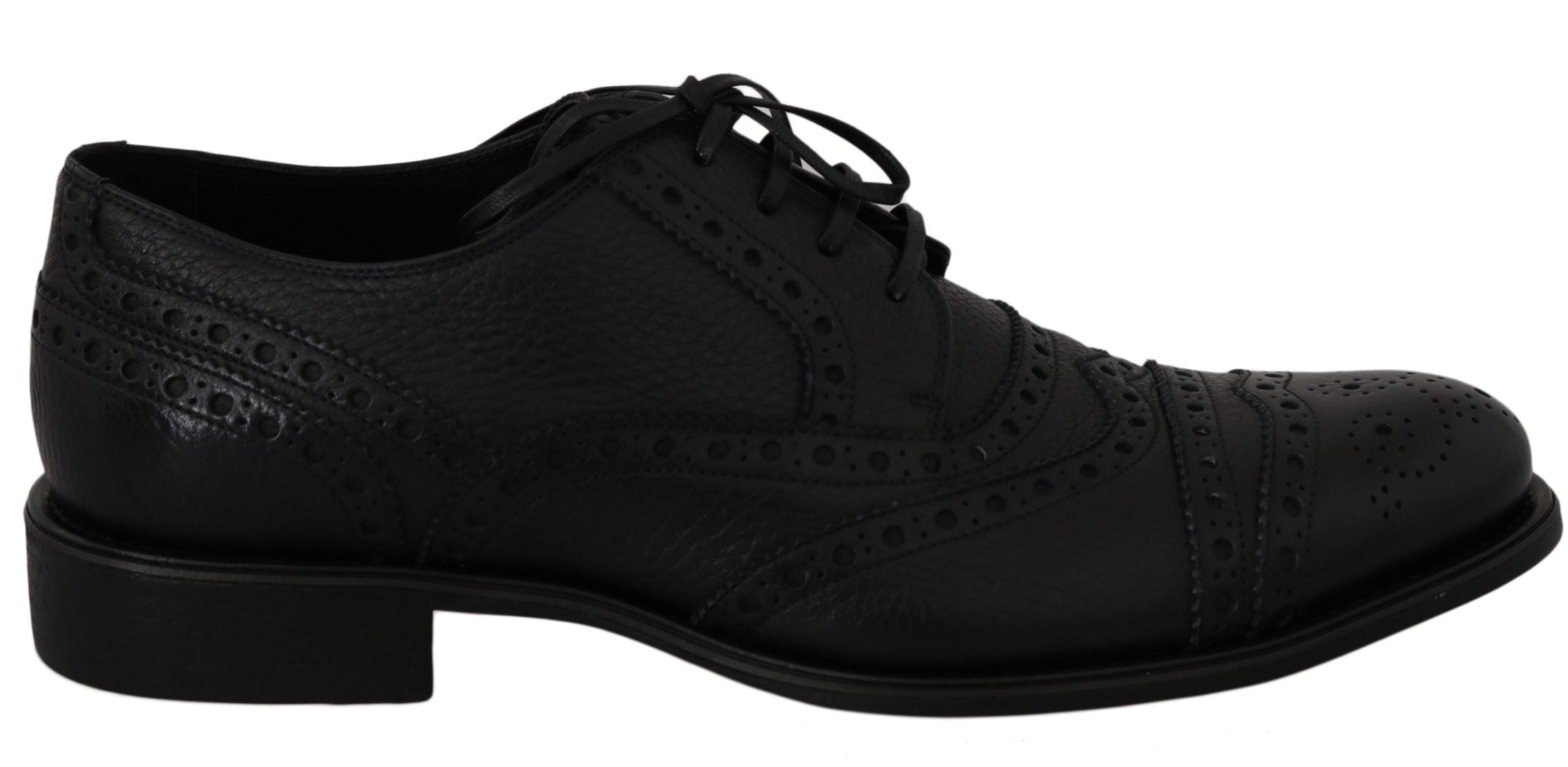 Dolce &amp; Gabbana – Elegante dunkelblaue Derby-Schuhe mit Flügelkappe