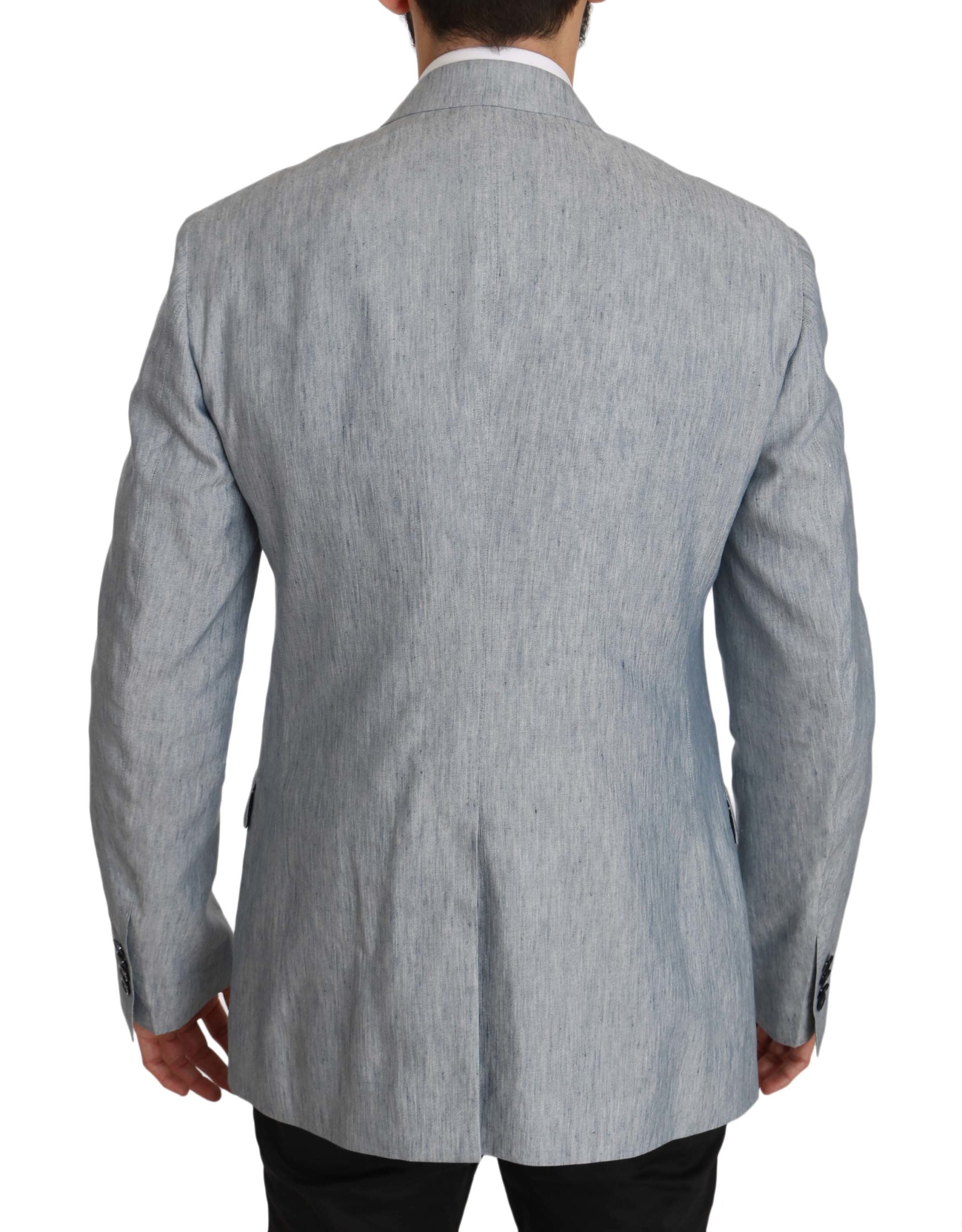 Dolce &amp; Gabbana Eleganter hellblauer Zweireiher-Blazer