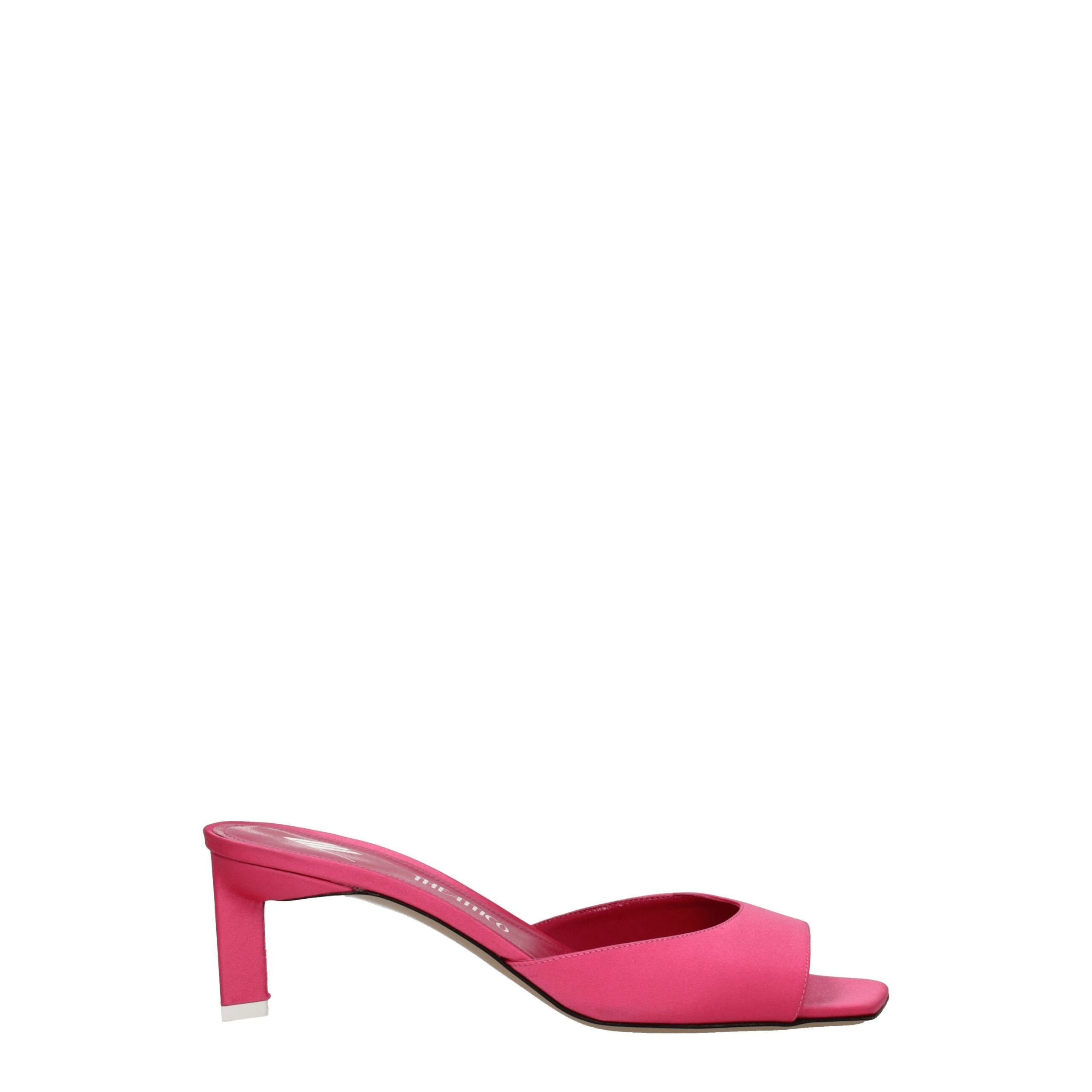 The Attico Pink Fabric Flat Sandals