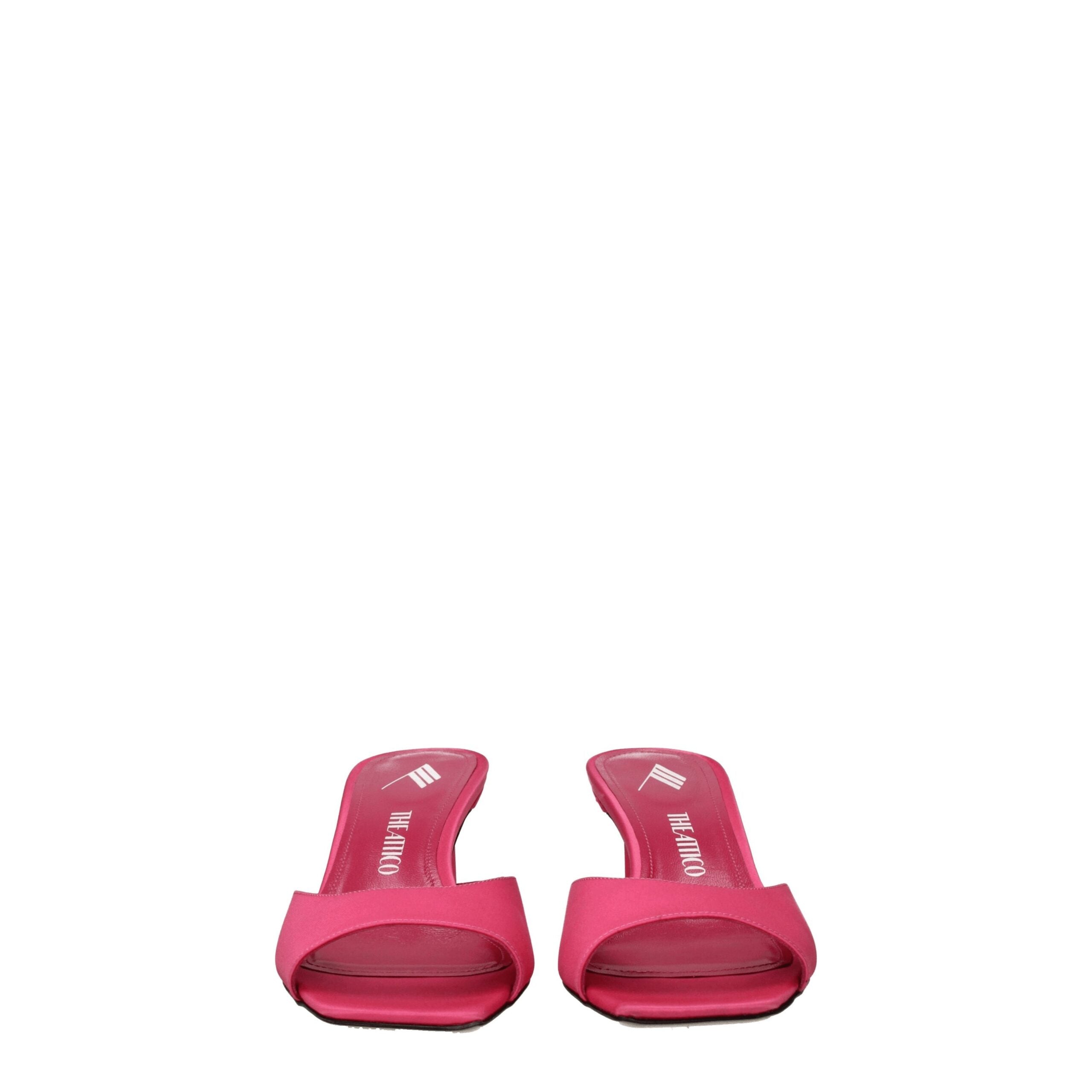The Attico Pink Fabric Flat Sandals