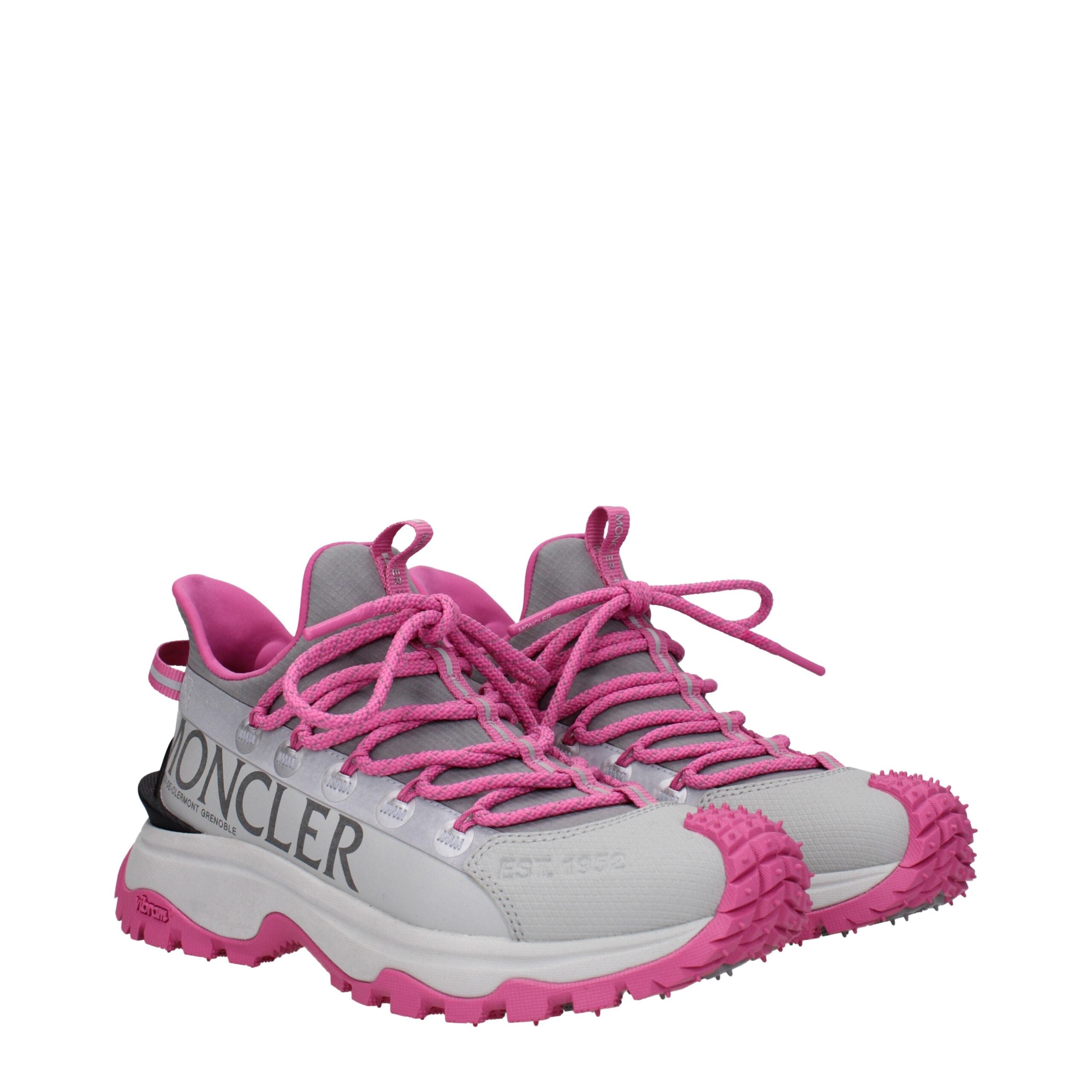 Moncler Gray Fabric Athletic Sneakers
