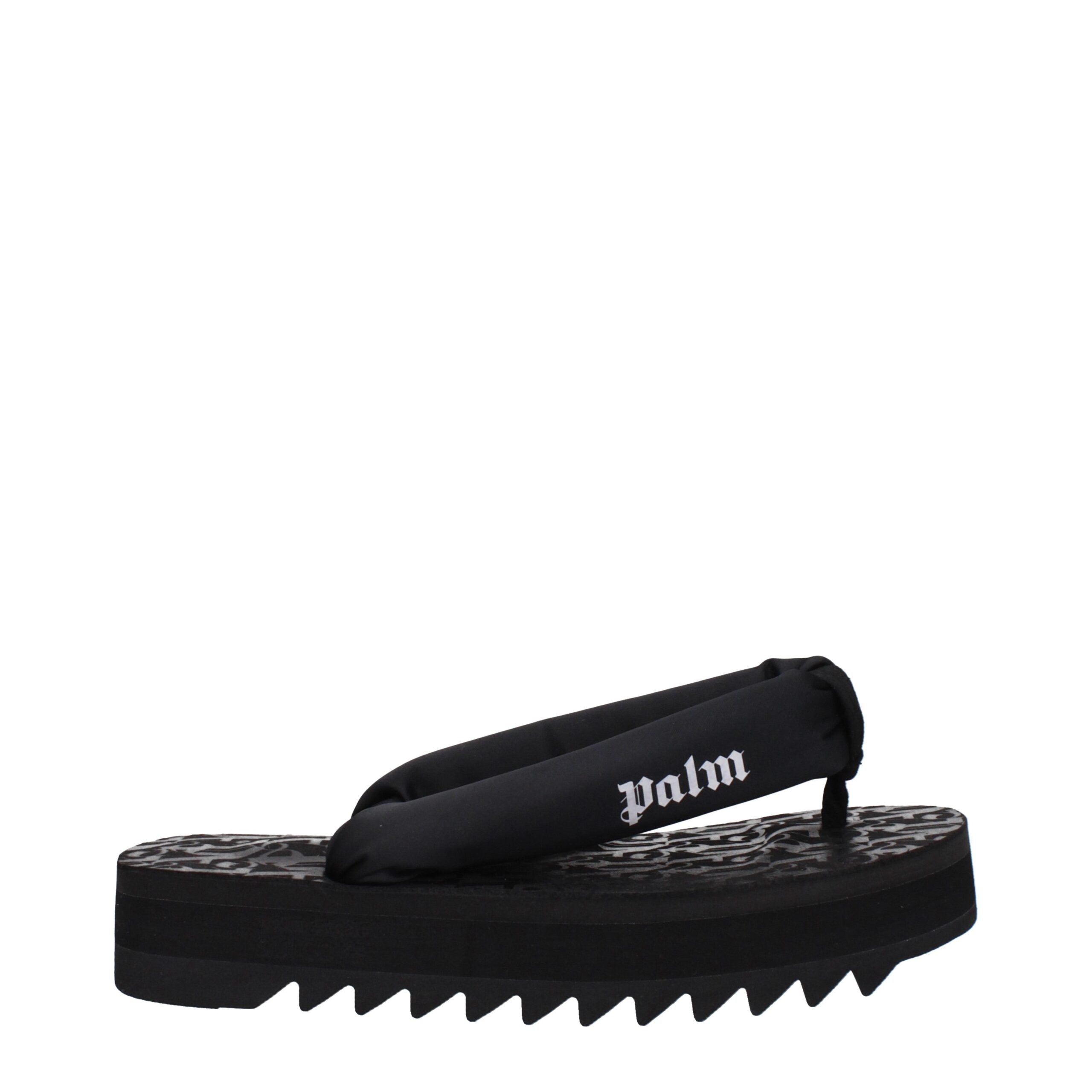 Palm Angels Black Fabric Flip-Flop Sandals