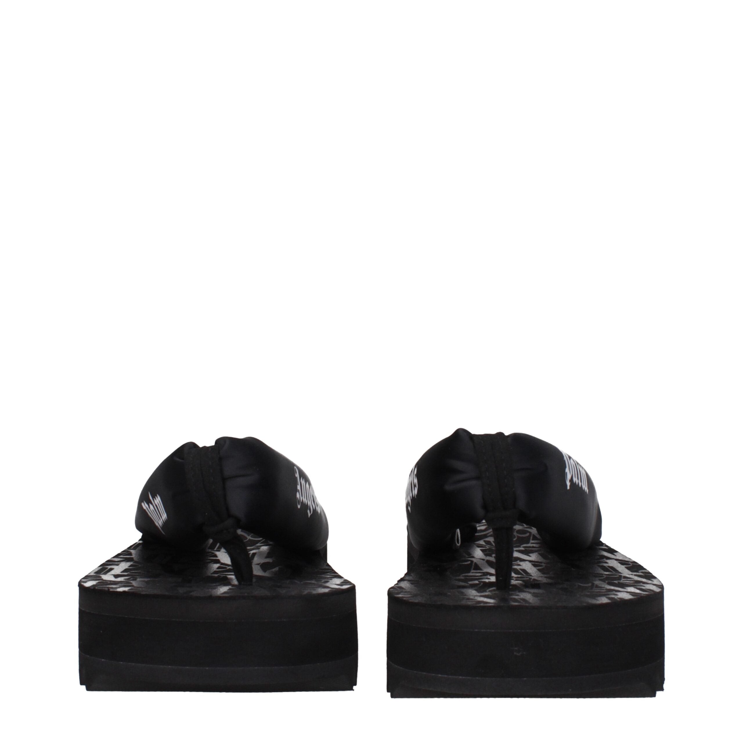 Palm Angels Black Fabric Flip-Flop Sandals