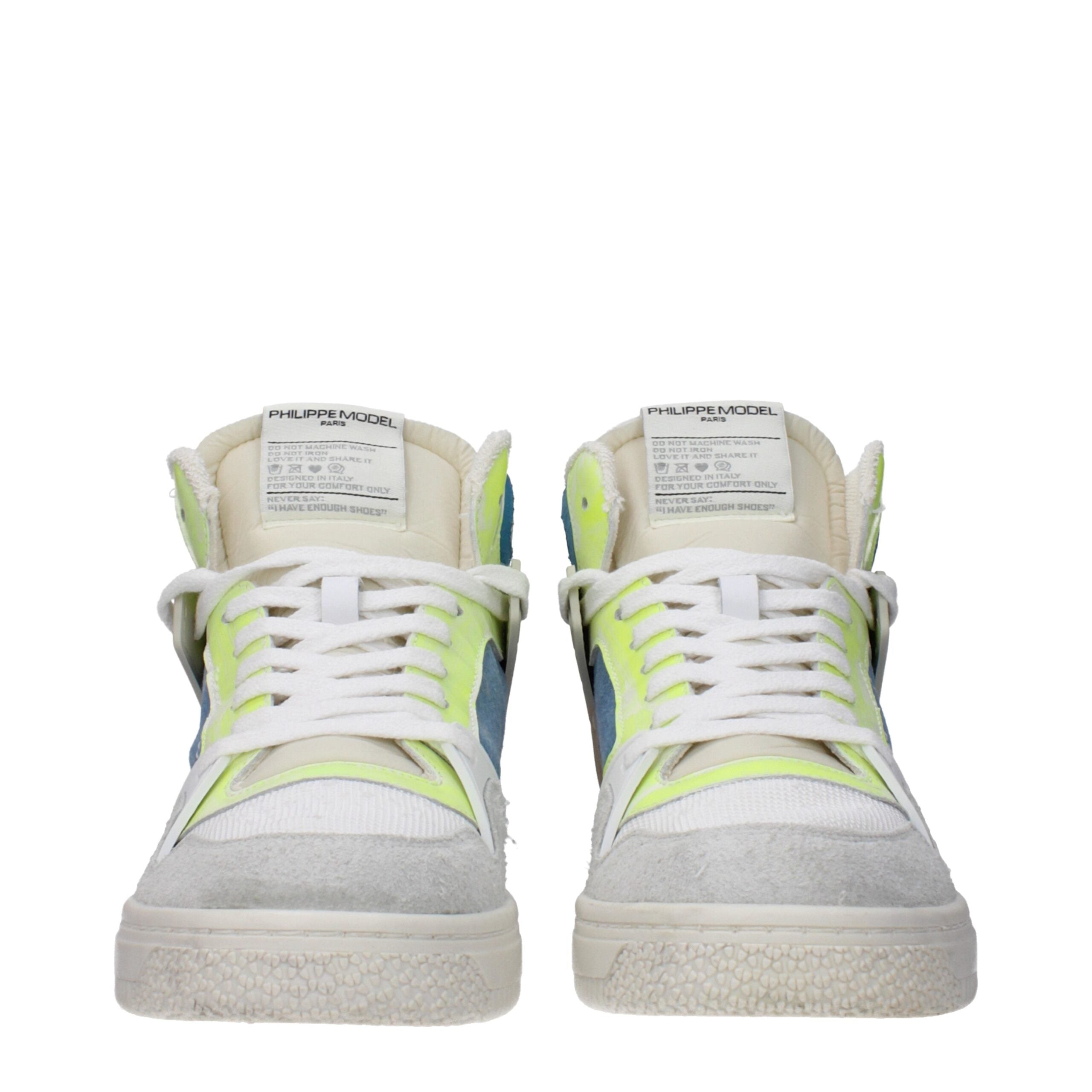 Philippe Model White Fabric High Tops