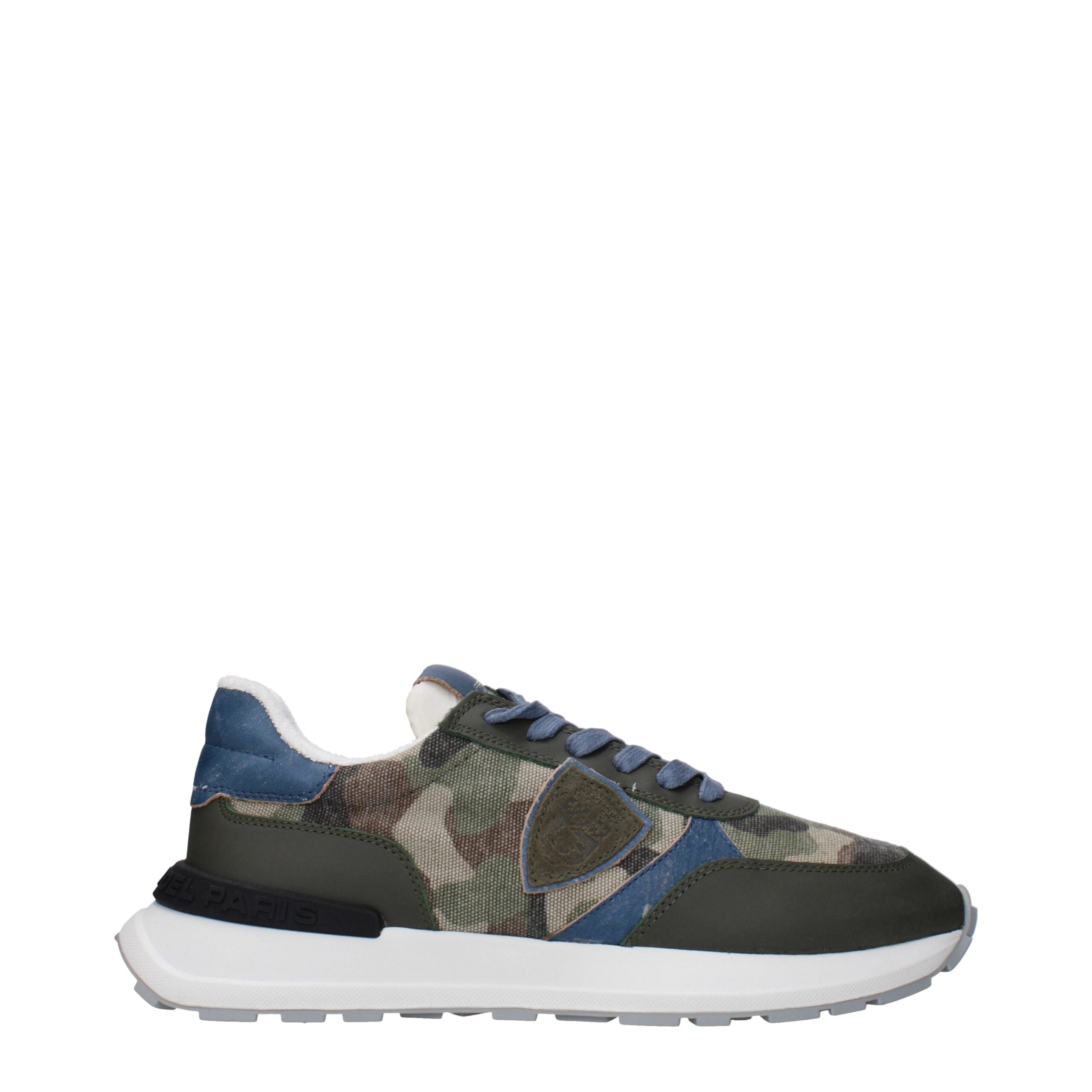 Philippe Model Green Fabric Athletic Sneakers