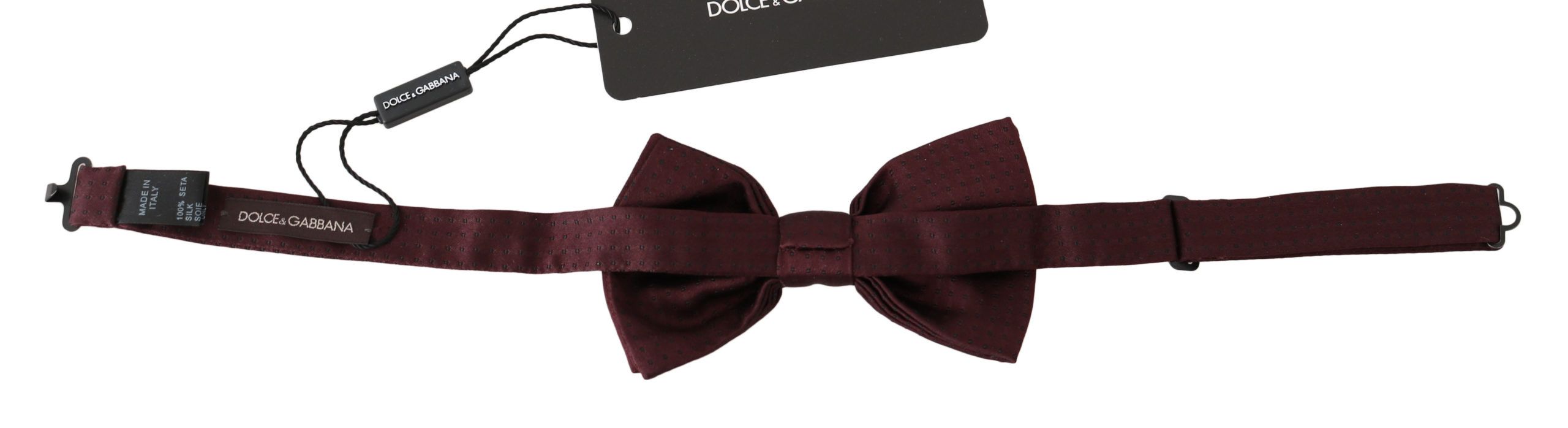 Dolce &amp; Gabbana – Elegante kastanienbraune Fliege aus Seide mit Punkten