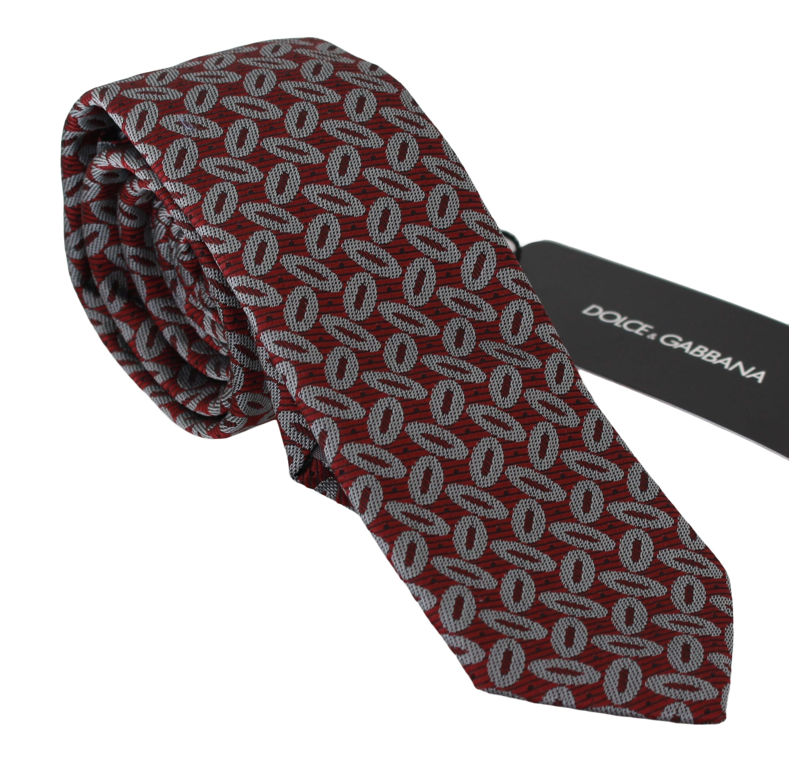 Dolce &amp; Gabbana – Elegante rote bedruckte Seidenkrawatte