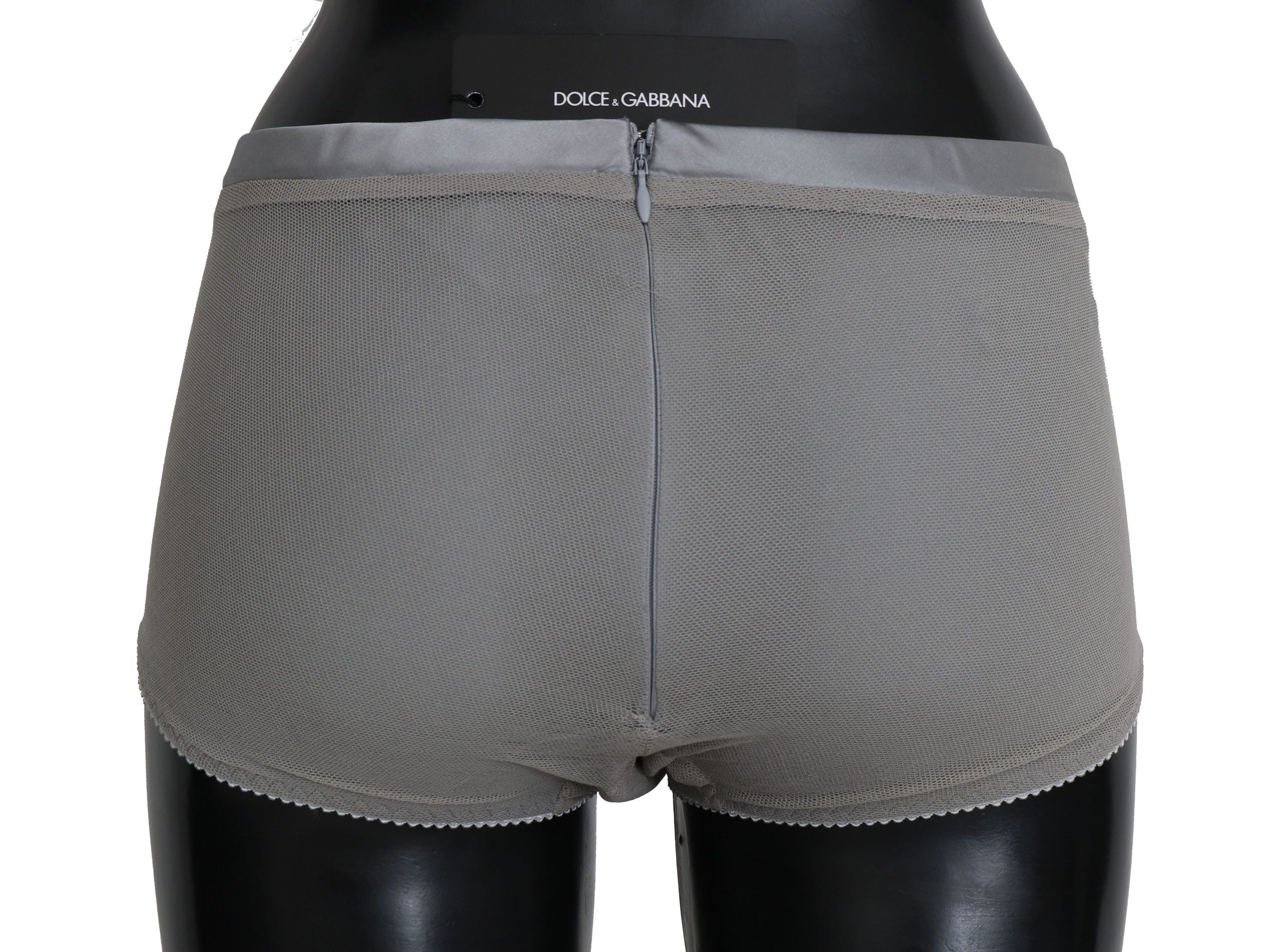 Dolce &amp; Gabbana – Schimmernde silberne Unterwäsche aus Stretch-Baumwolle