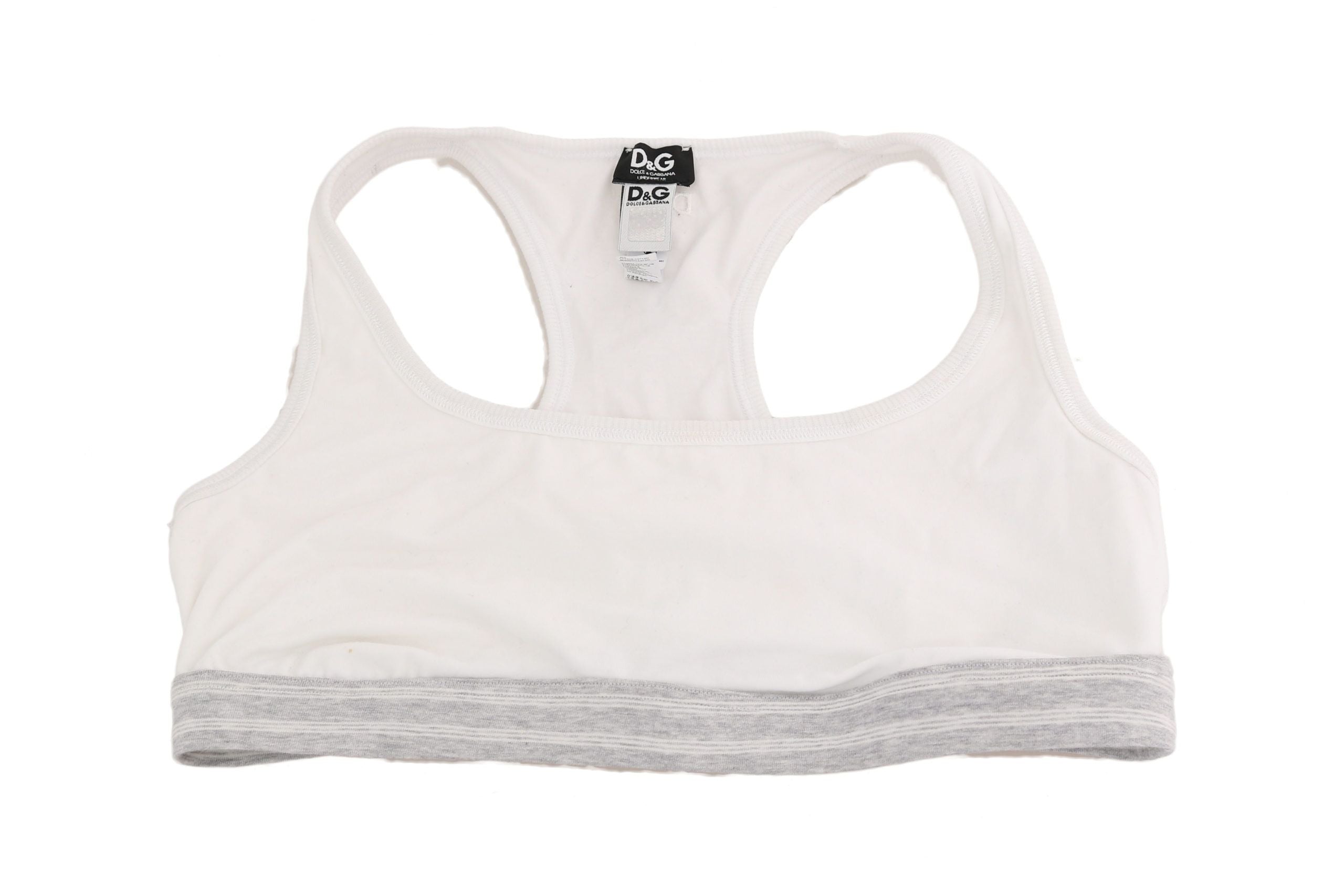 Dolce &amp; Gabbana Eleganter weißer Stretch-Sport-BH