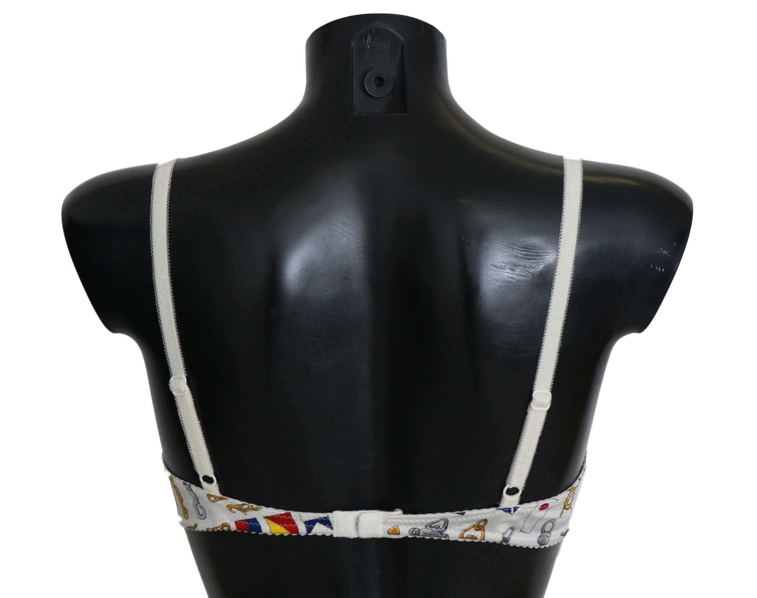 Sutien elastic elegant Dolce &amp; Gabbana cu imprimeu marinaresc alb
