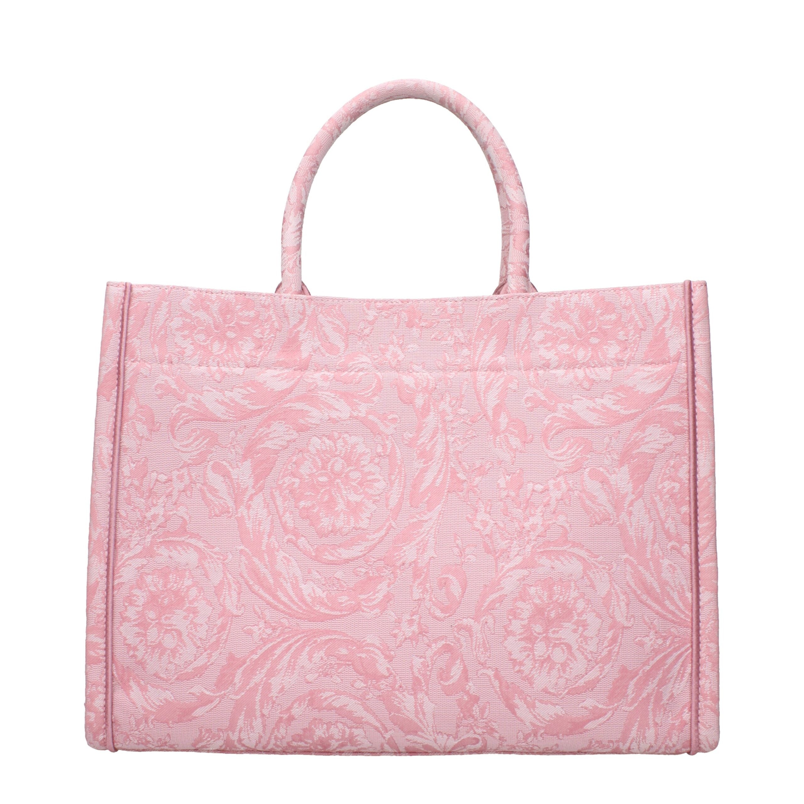 Versace Pink Fabric Handbags