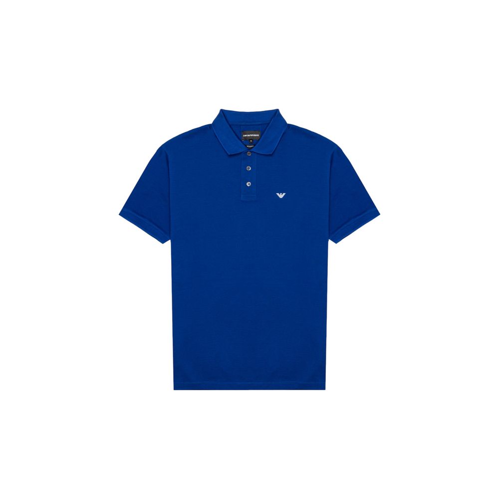 Emporio Armani Blue Cotton Polo Shirt