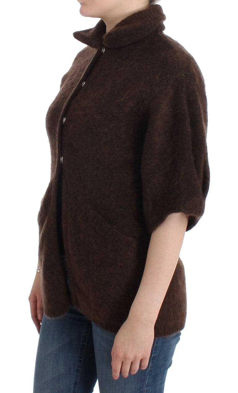 Cardigan elegant cu mânecă scurtă Cavalli, maro
