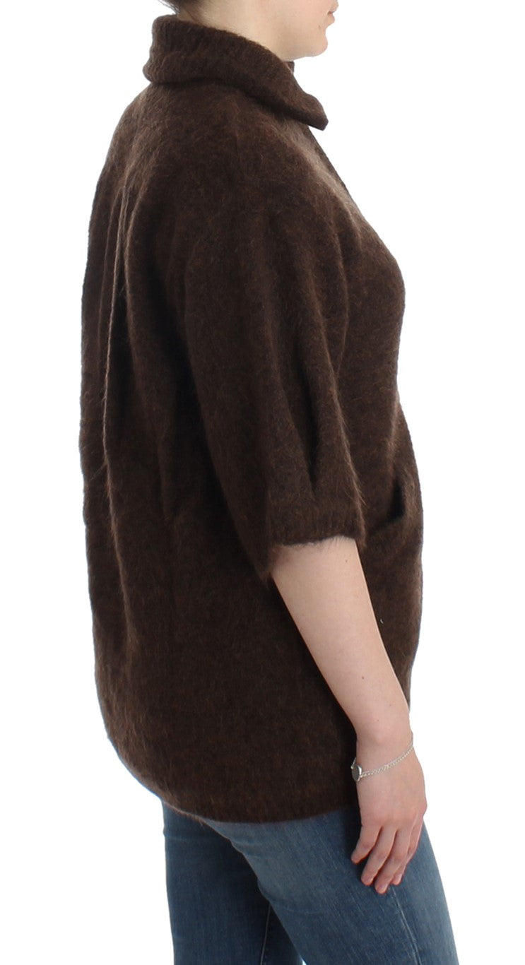 Cardigan elegant cu mânecă scurtă Cavalli, maro