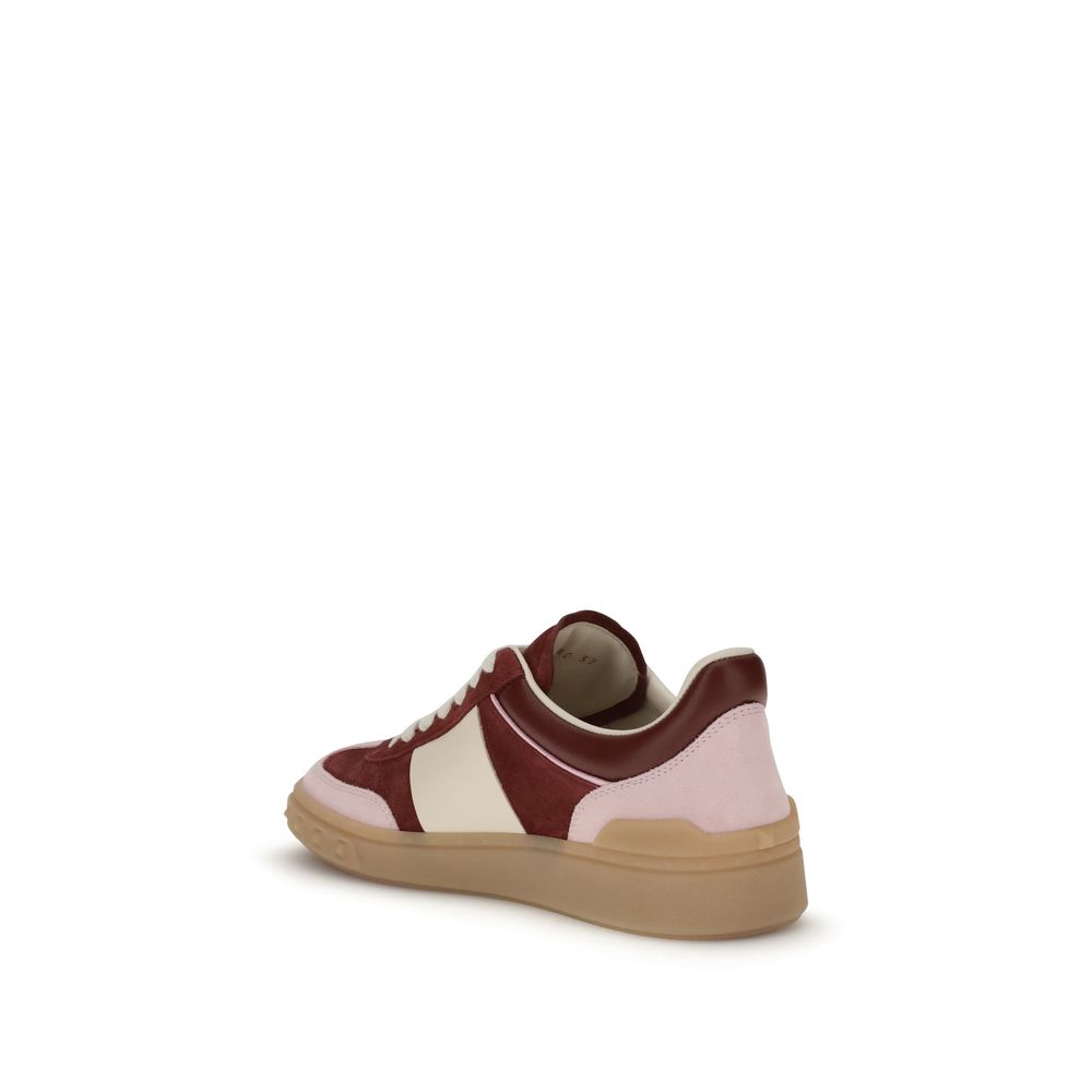 Valentino Garavani Red Calf Leather Bos Taurus Low Top Sneakers