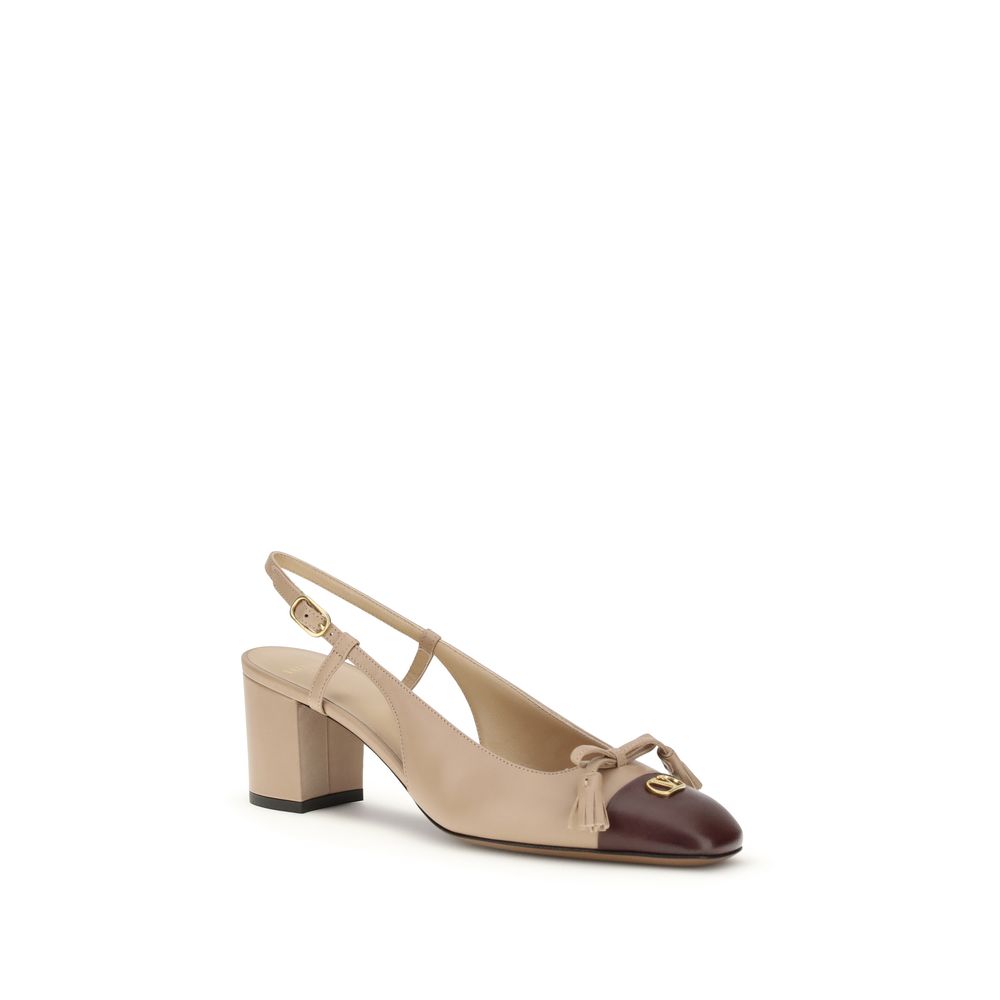 Valentino Garavani Multicolor Calf Leather Bos Taurus Mid Heel Pumps