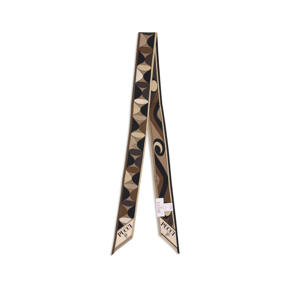 Emilio Pucci Brown Silk Scarf