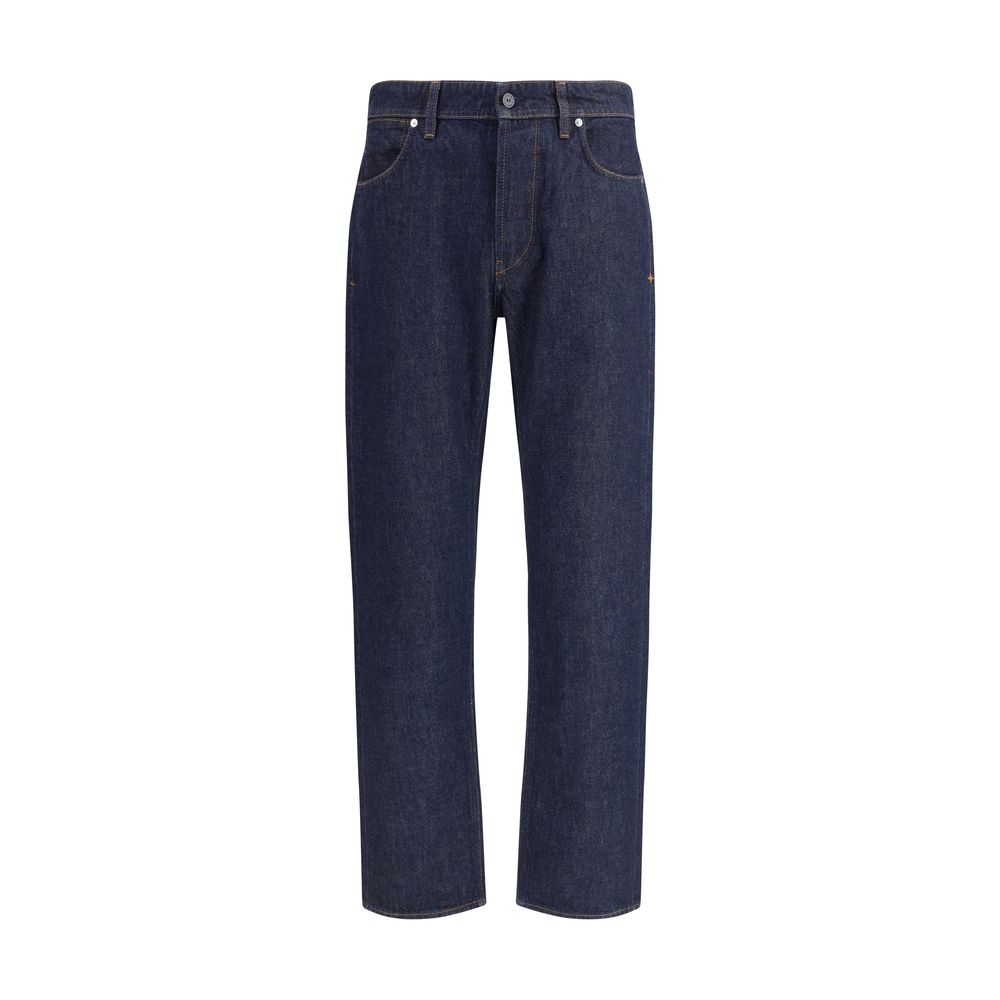 Stone Island Blue Cotton Cropped Jeans