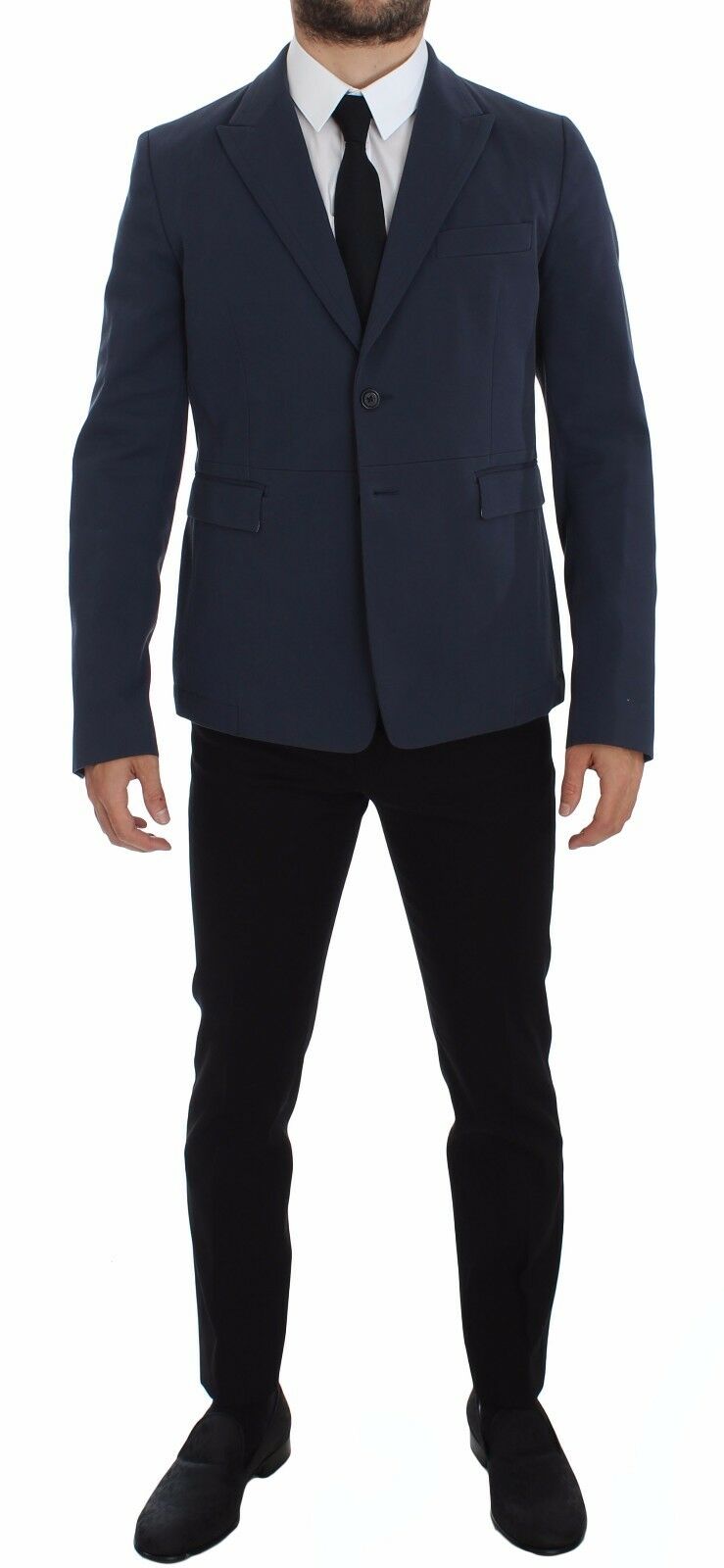 Dolce &amp; Gabbana Elegante blaue Blazerjacke aus Baumwollstretch