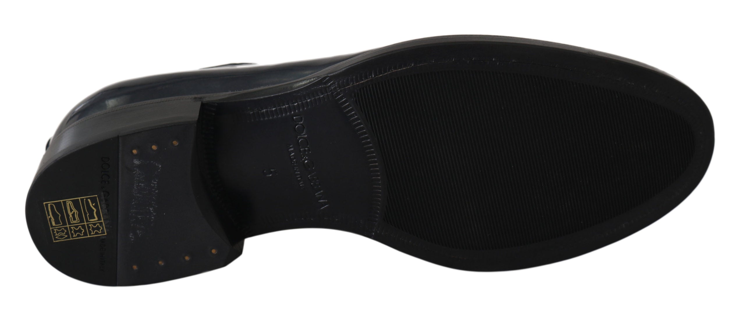 Pantofi eleganti Dolce &amp; Gabbana Derby din piele albastră